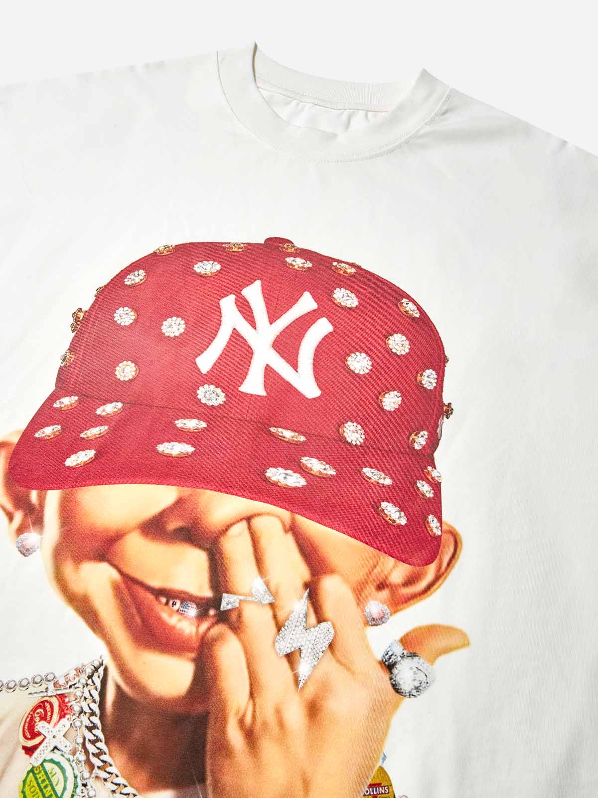 Bad Boy Red Diamond Snapback Print T-Shirt
