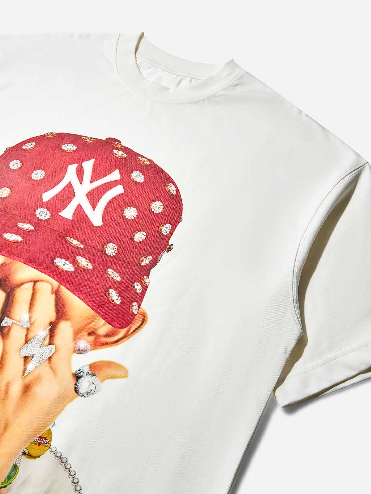 Bad Boy Red Diamond Snapback Print T-Shirt