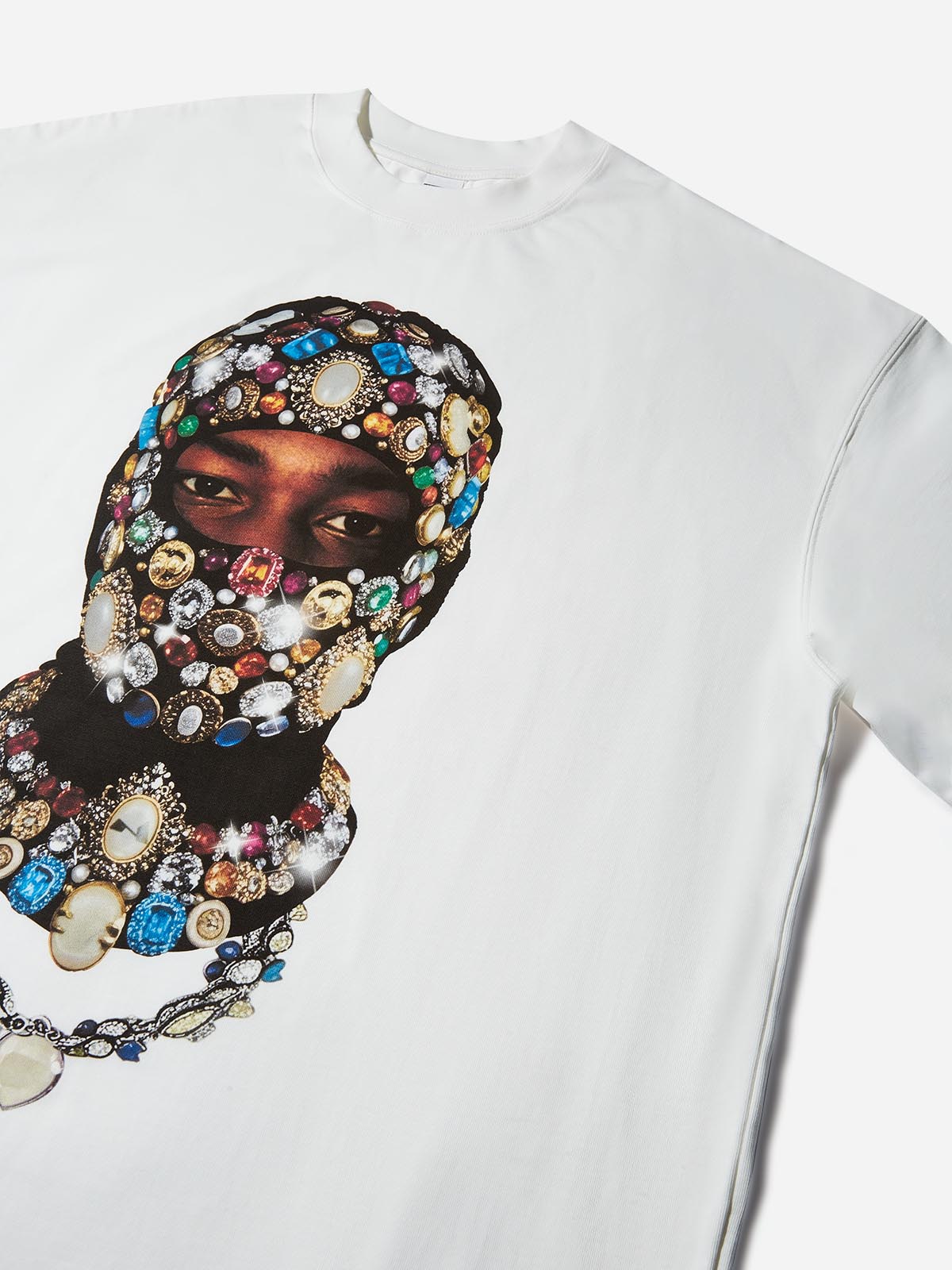 Luxurious Colorful Diamond Balaclava Print 310g T-shirt