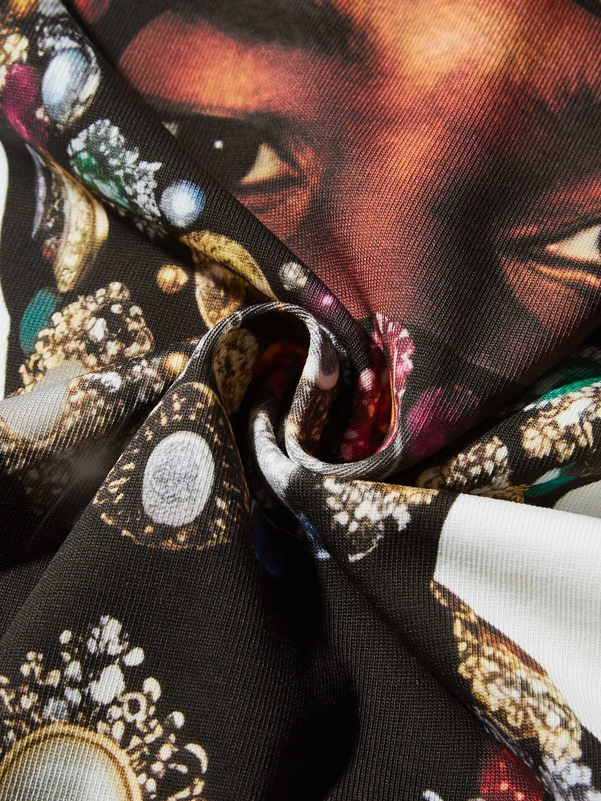 Luxurious Colorful Diamond Balaclava Print 310g T-shirt