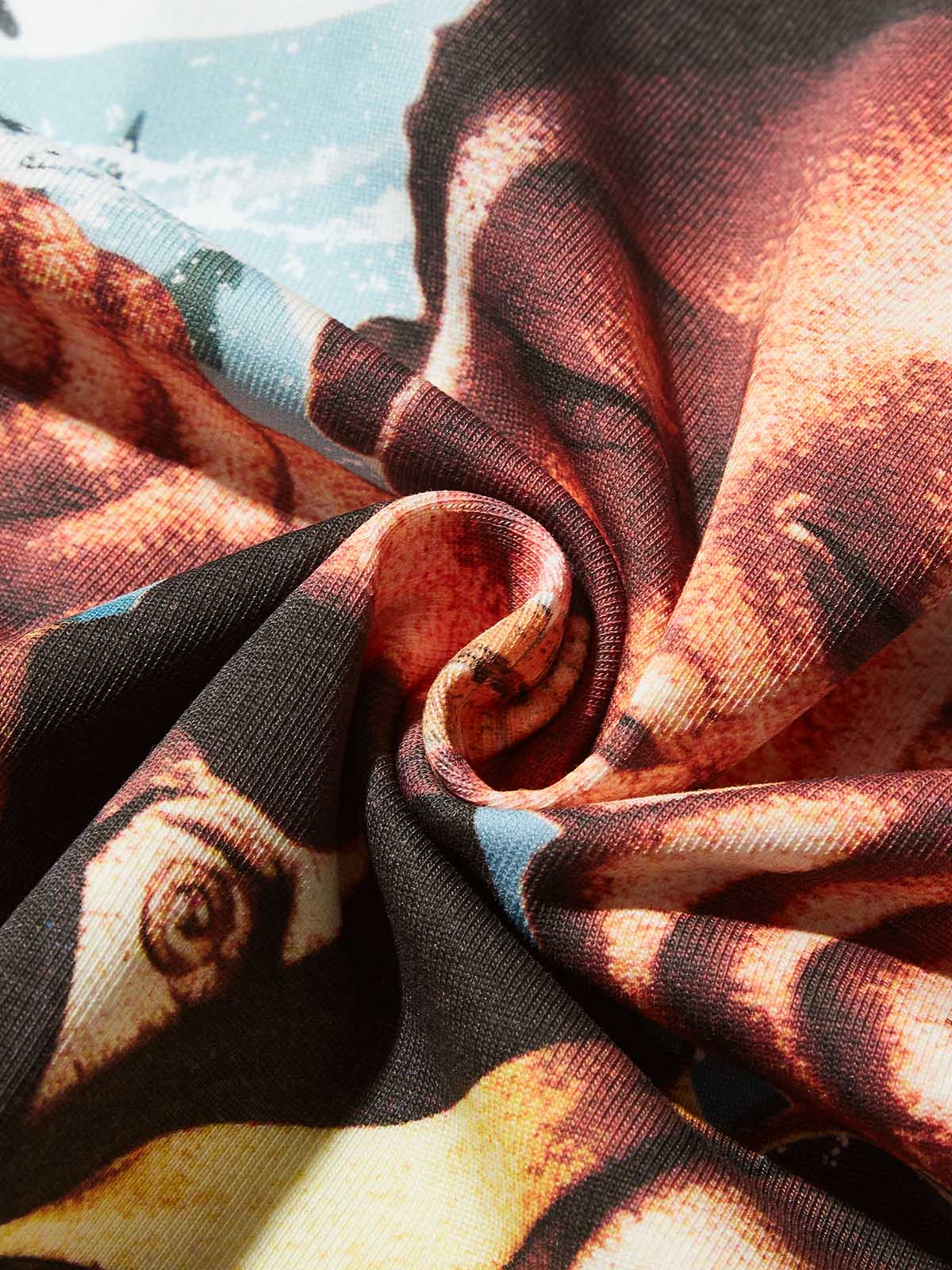 Boxy Oversized T-shirt with Grills-Wearing Kid Print