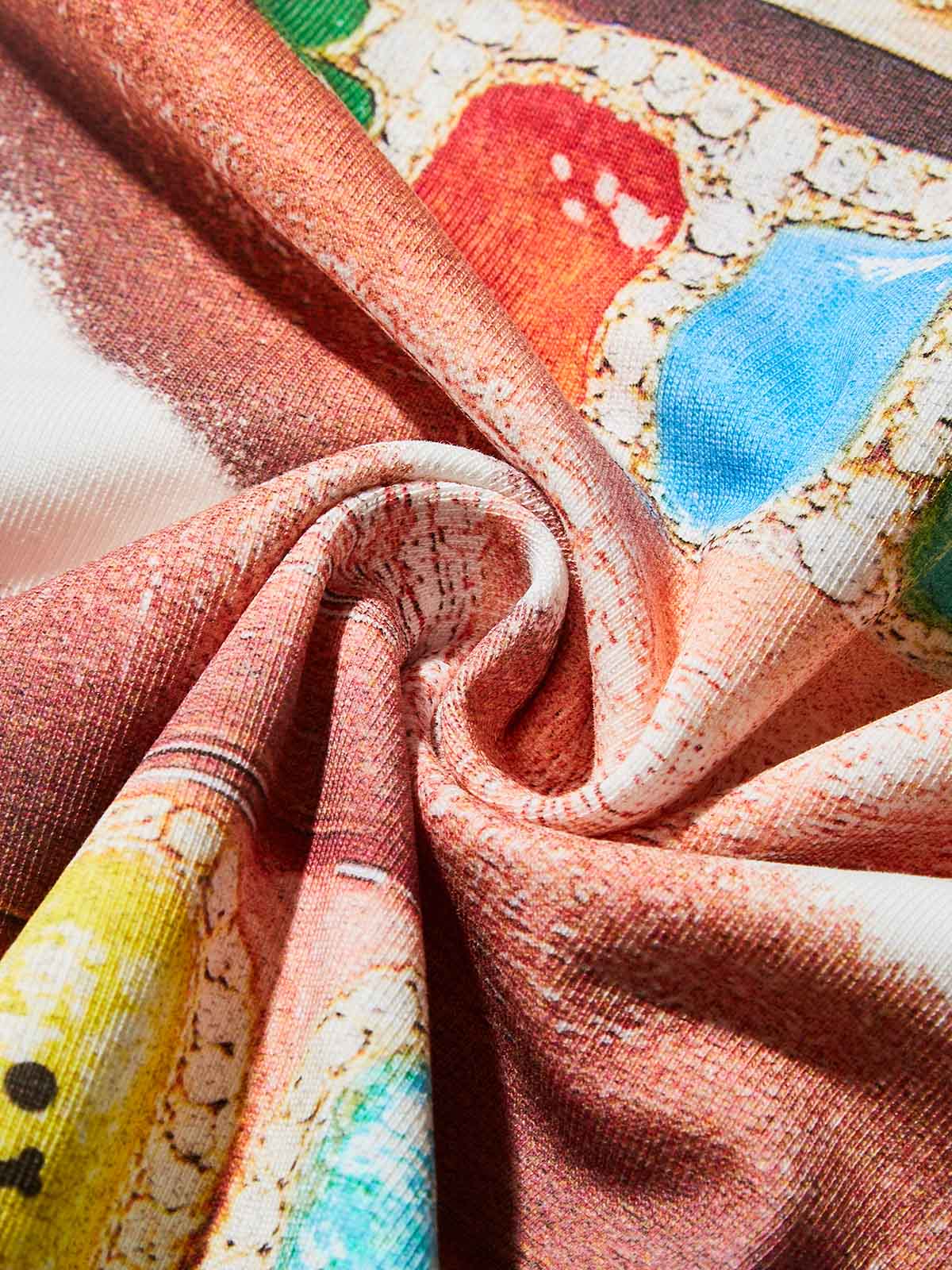 Iridescent Gem Grills Lip Print Boxy oversized T-shirt