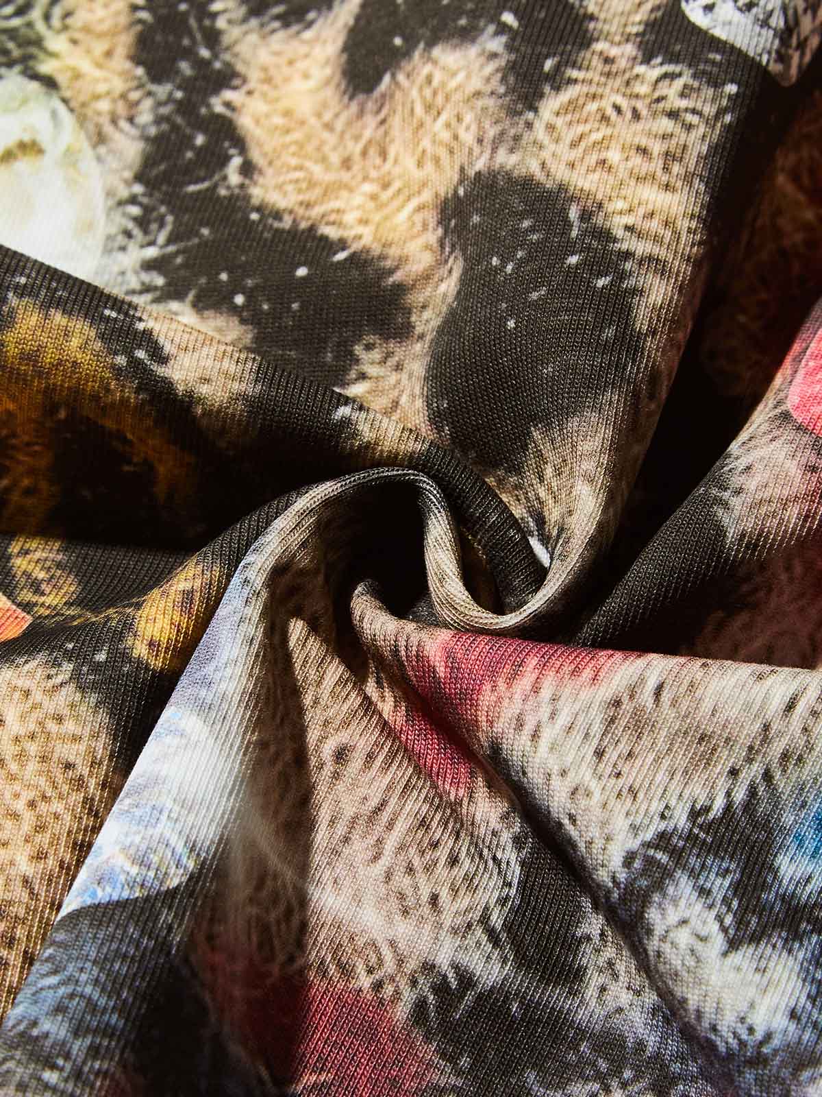 Boxy oversized T-shirt Colored Hair Diamond Print T-shirt