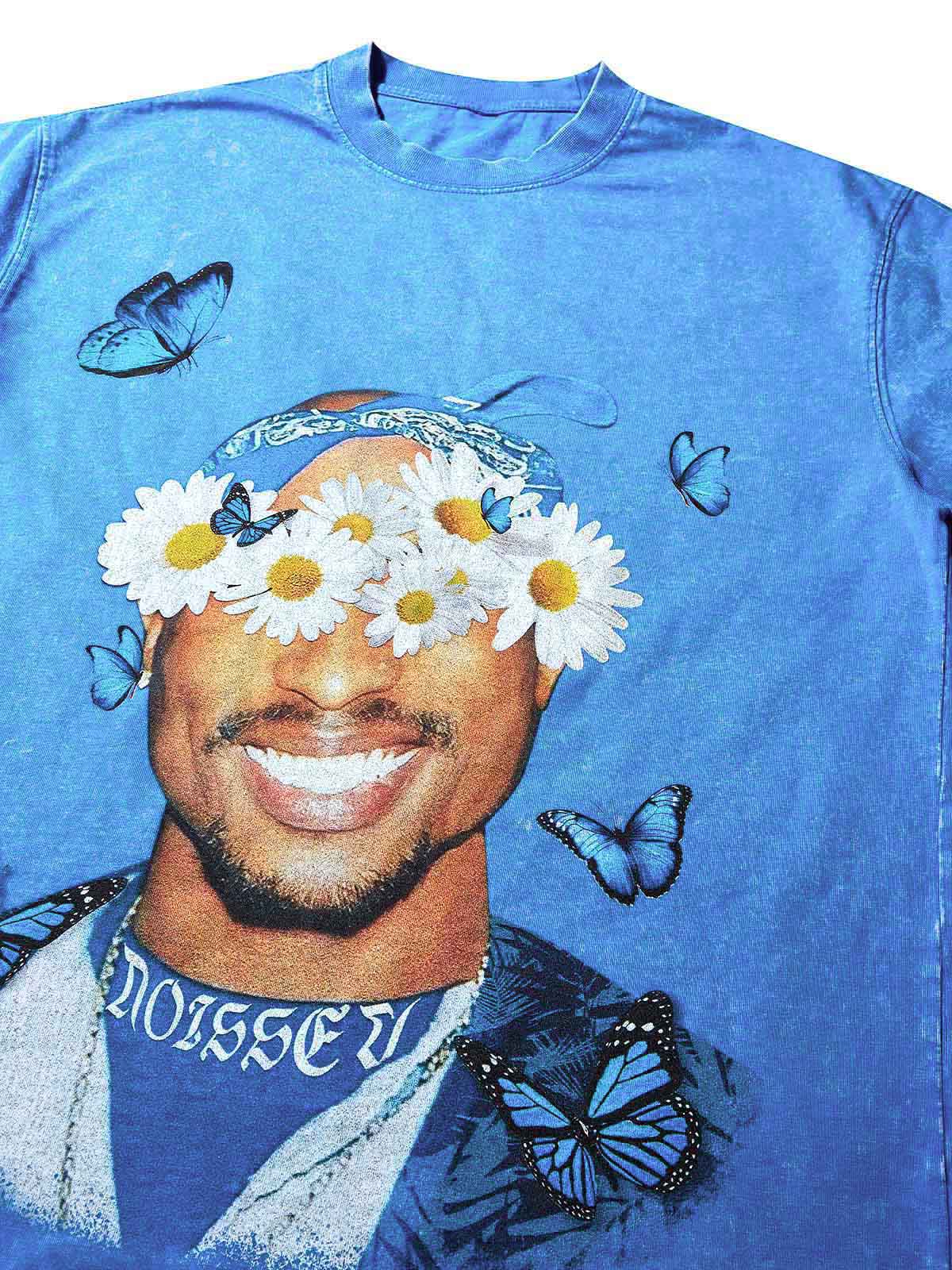 Rap Star Blue Washed Art Print T-Shirt