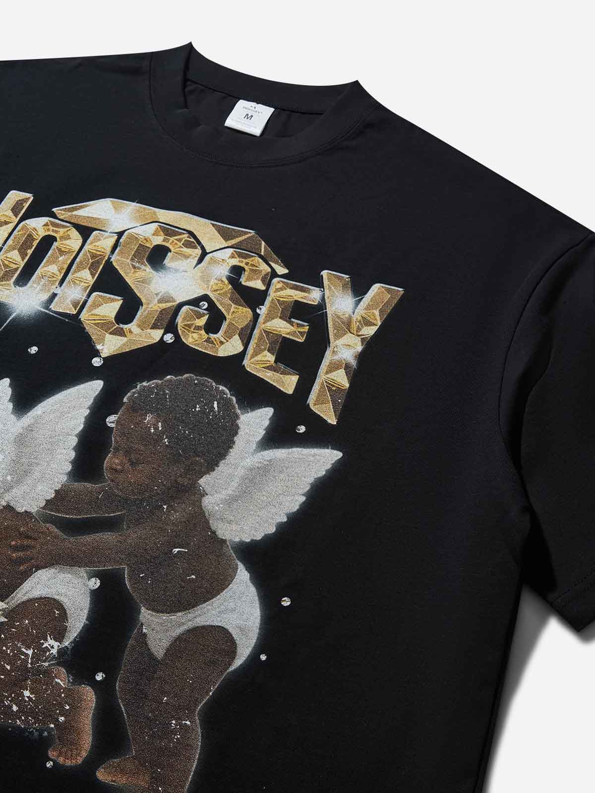 Angel on Money Print Boxy Oversized T-shirt