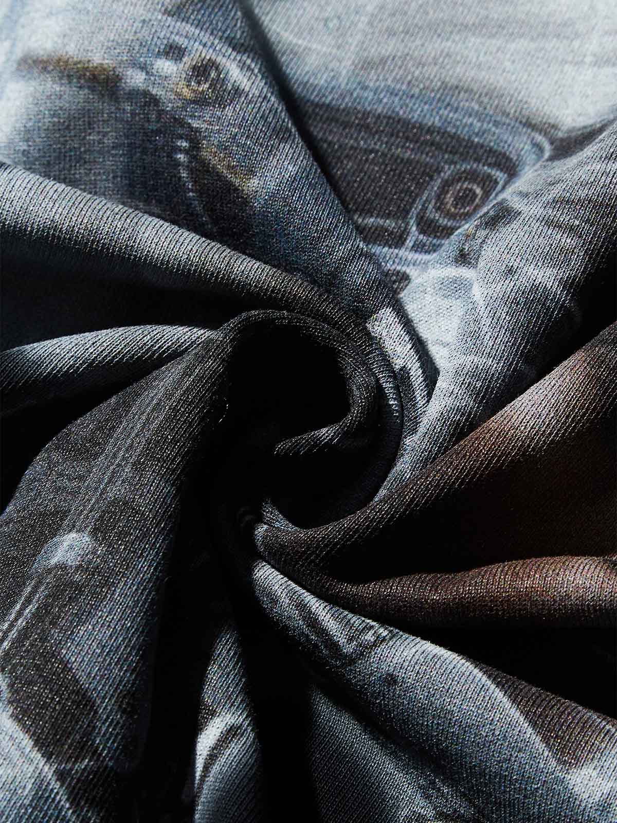 Boxy Oversized T-shirt with Space Fantasy Print