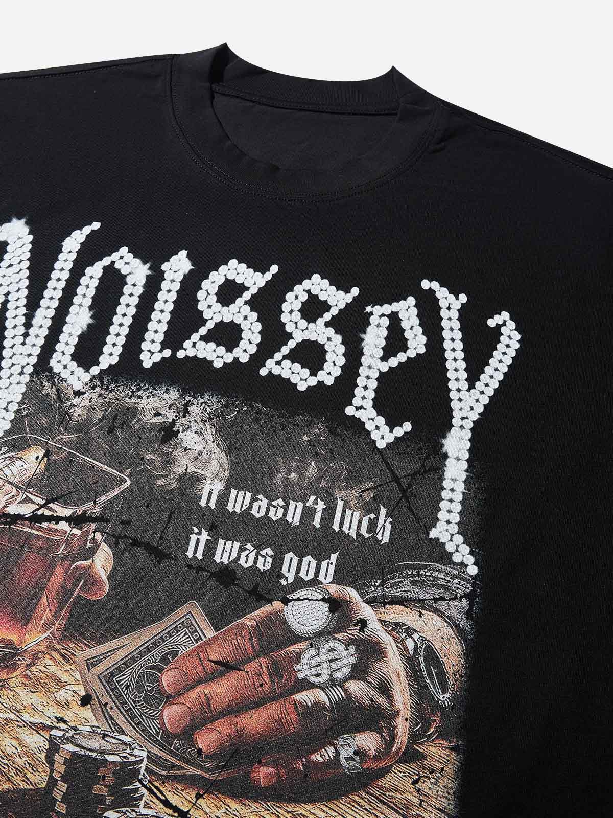 Boxy Oversized T-Shirt "WHO CARES? GET SOME MONEY"