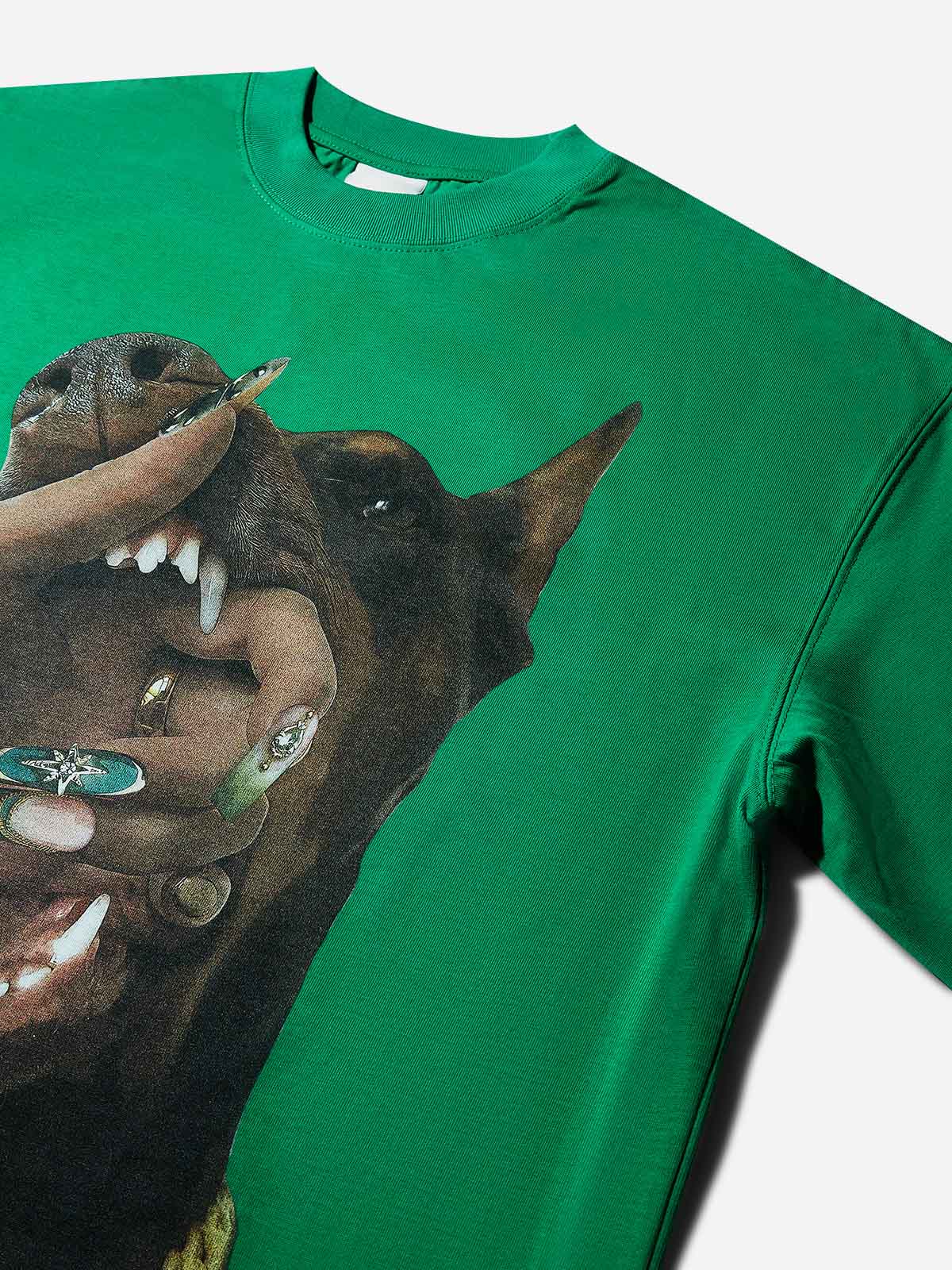 Doberman & Nail Art Personality Print T-shirt