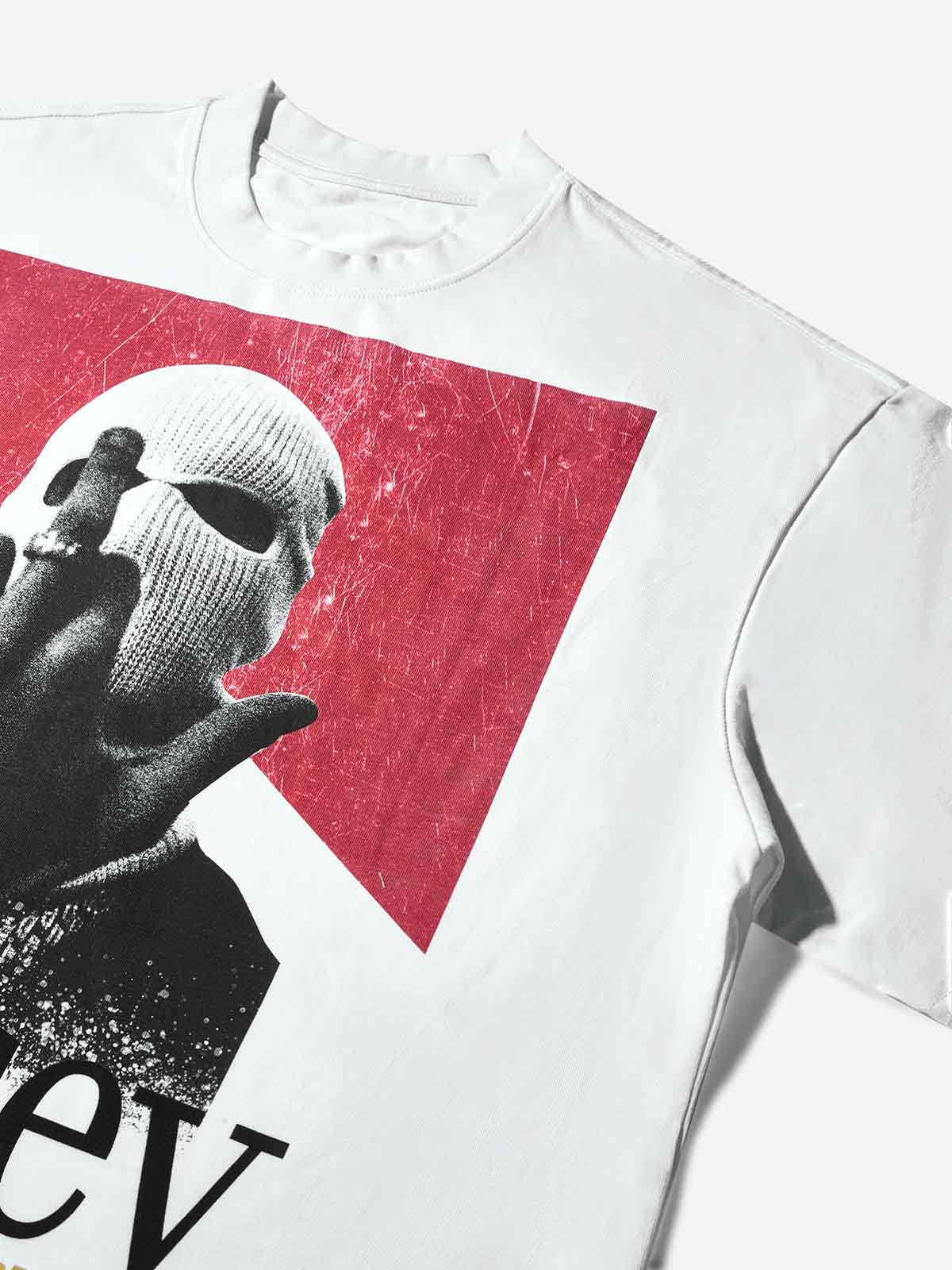 Boxy Oversized T-Shirt with Noissey Balaclava & Marlboro Cigarette Case Print
