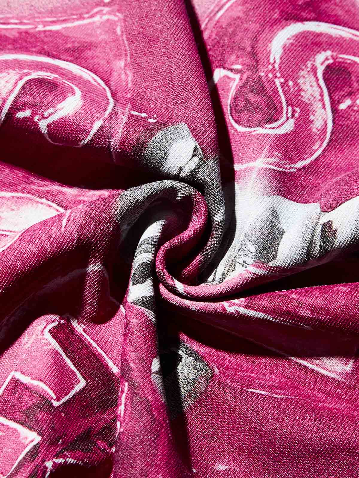 Boxy Oversized T-shirt with Pink Icy Drink Print