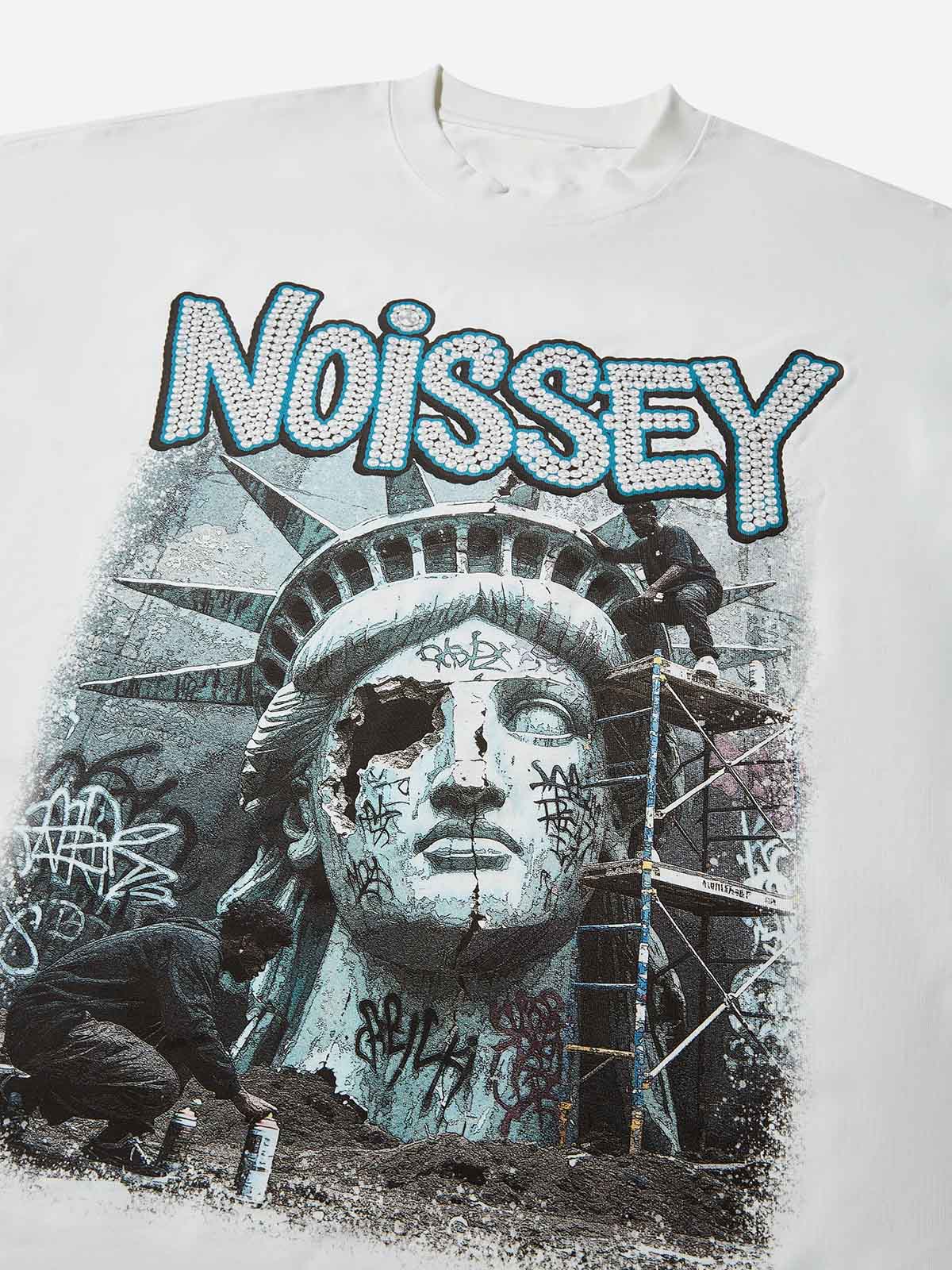 Boxy Oversized T-shirt with Graffiti Art Print