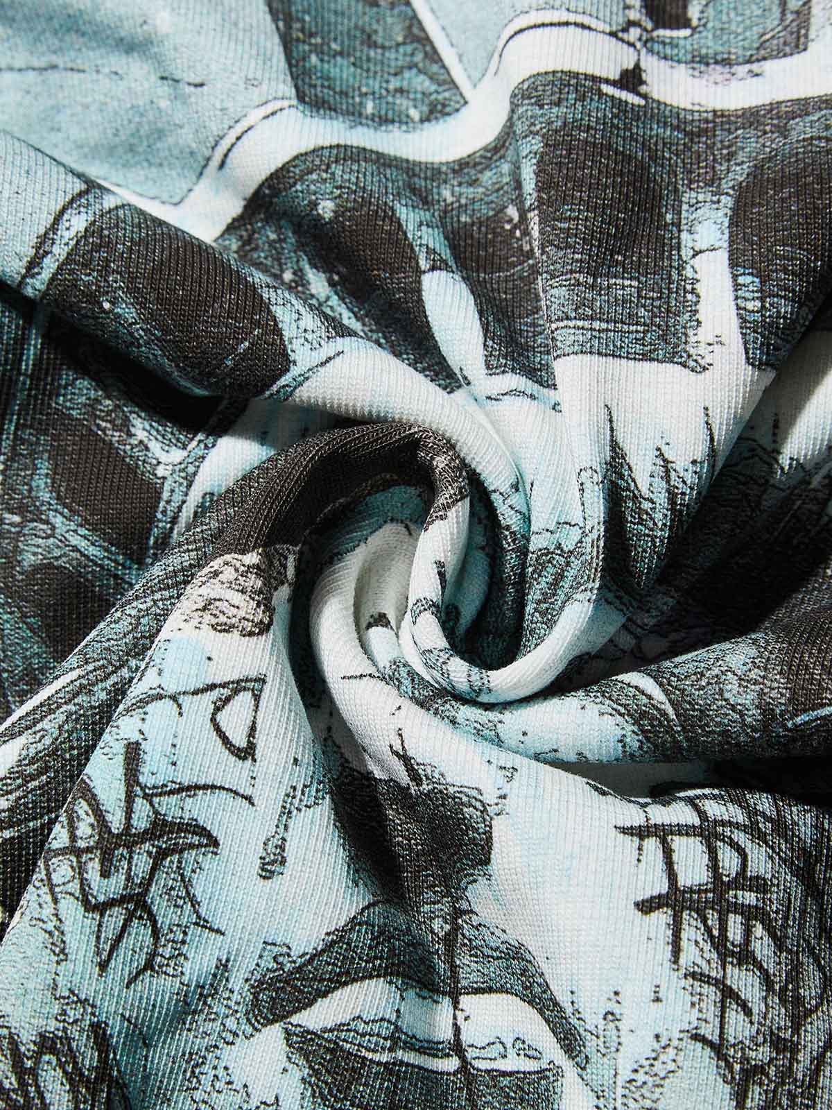 Boxy Oversized T-shirt with Graffiti Art Print