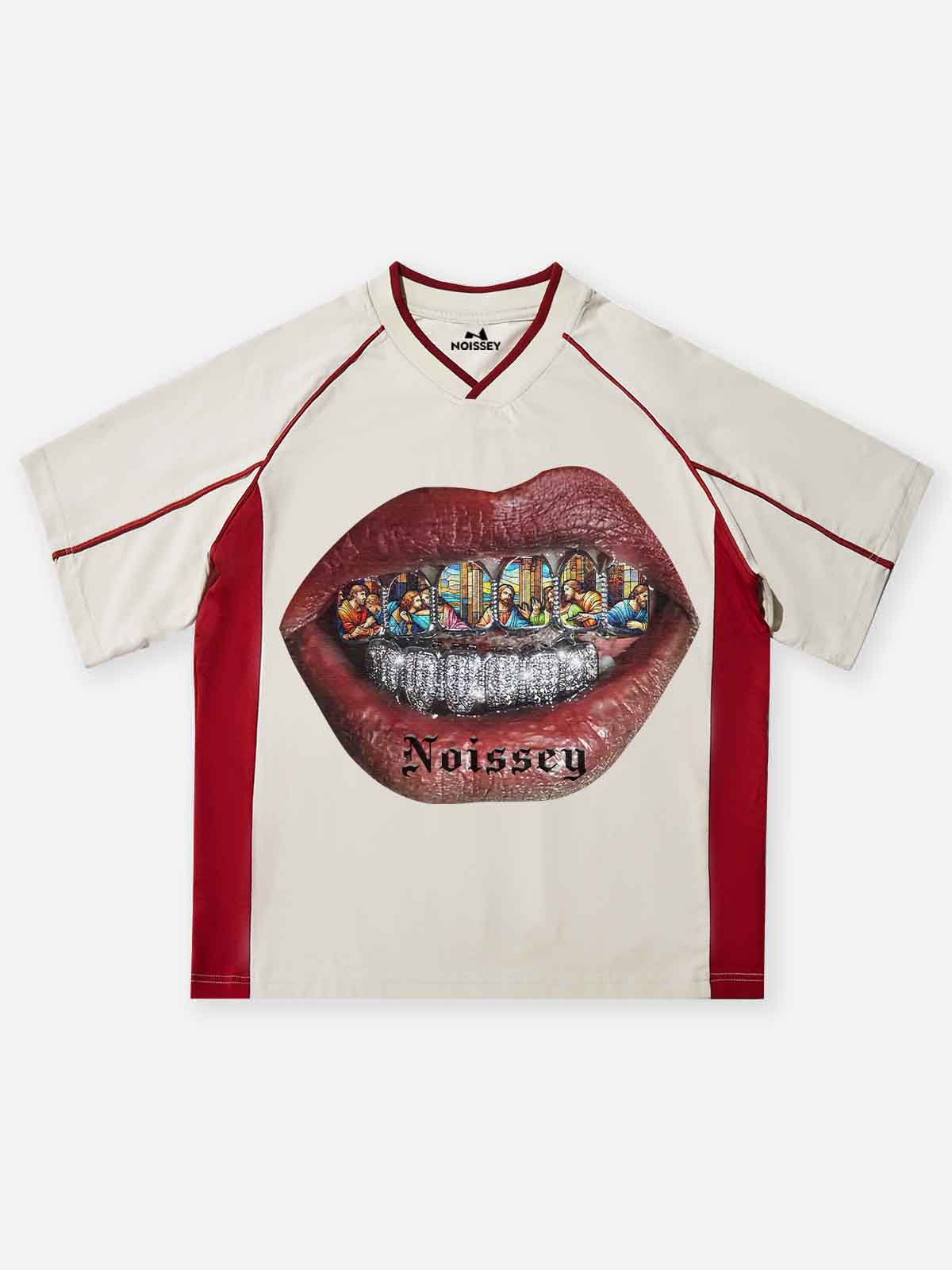 Religious Stained Glass Diamond Grill Print T-shirt