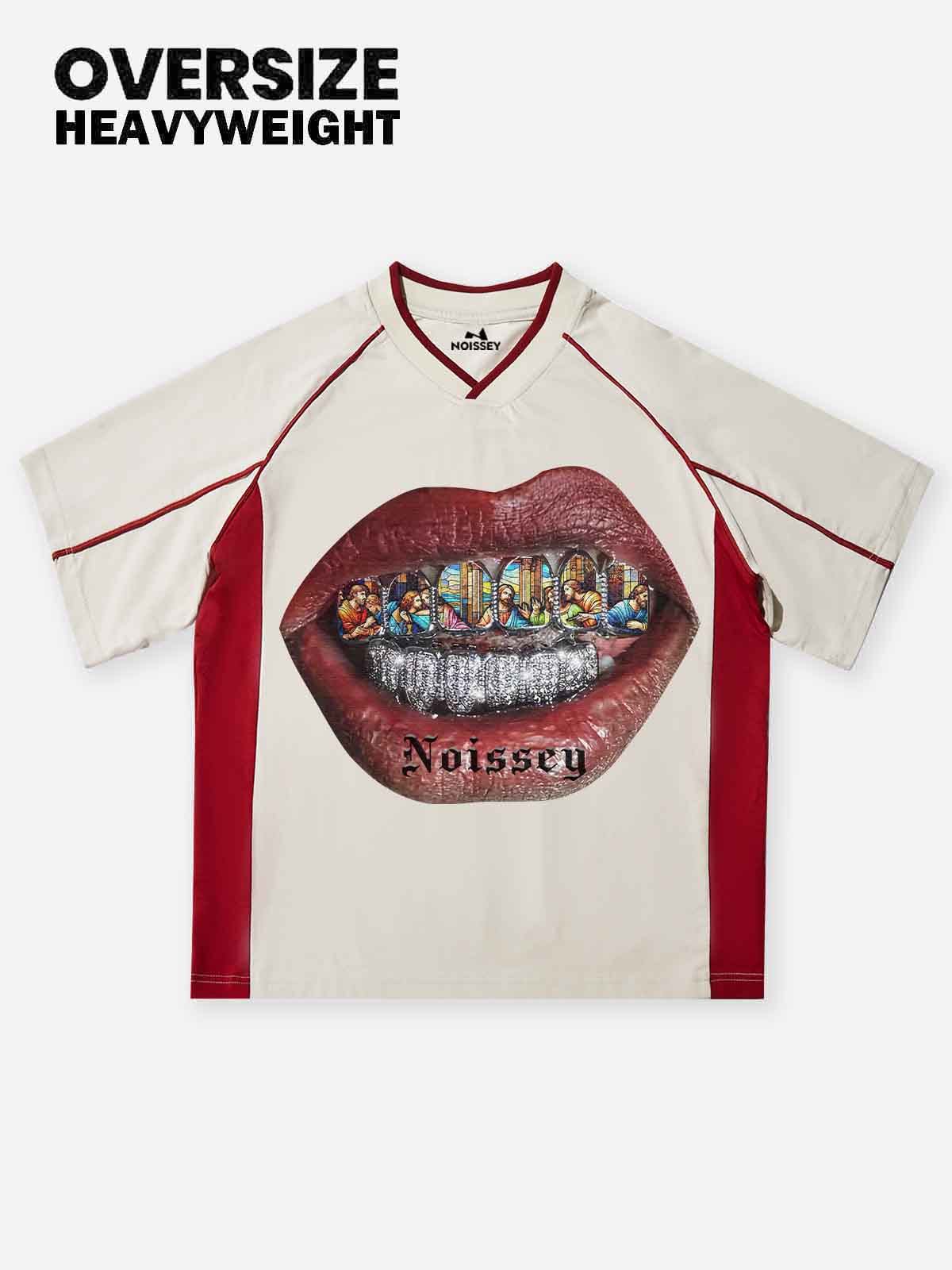 Religious Stained Glass Diamond Grill Print T-shirt