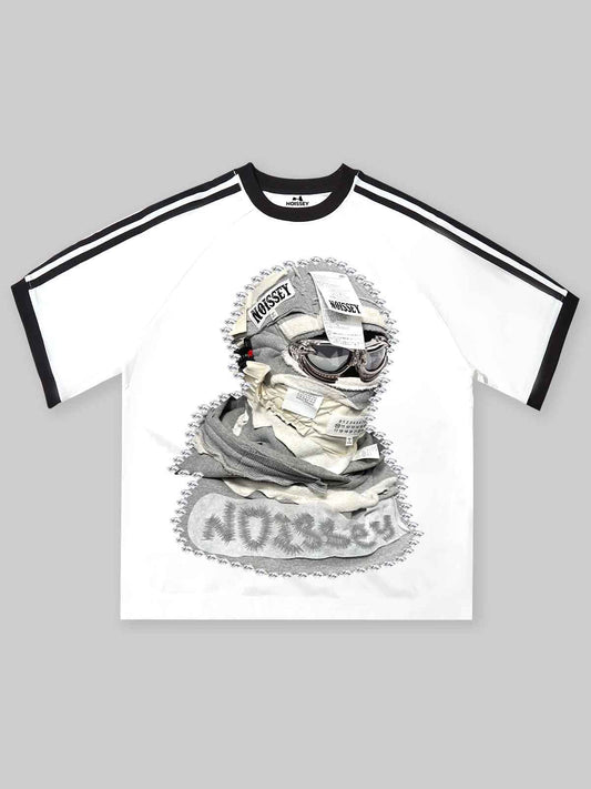 Shattered Collage Masked Print T-shirt