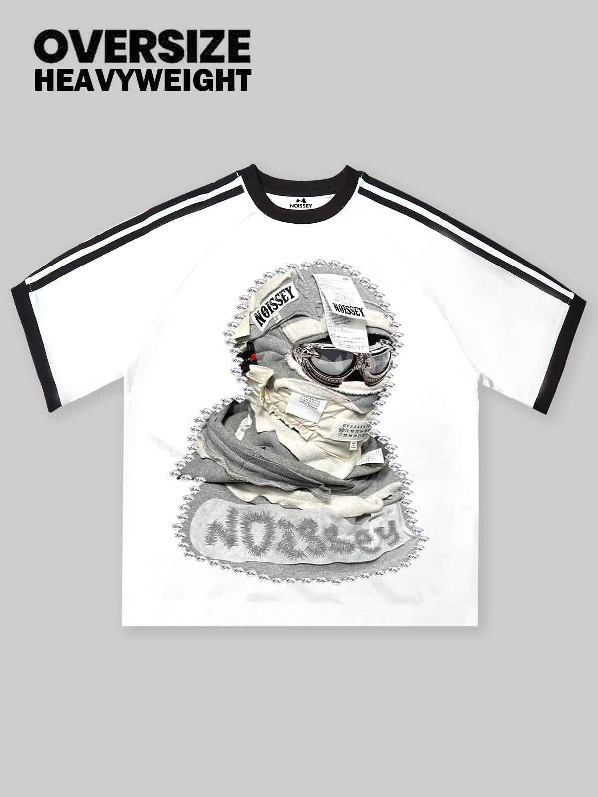 Shattered Collage Masked Print T-shirt