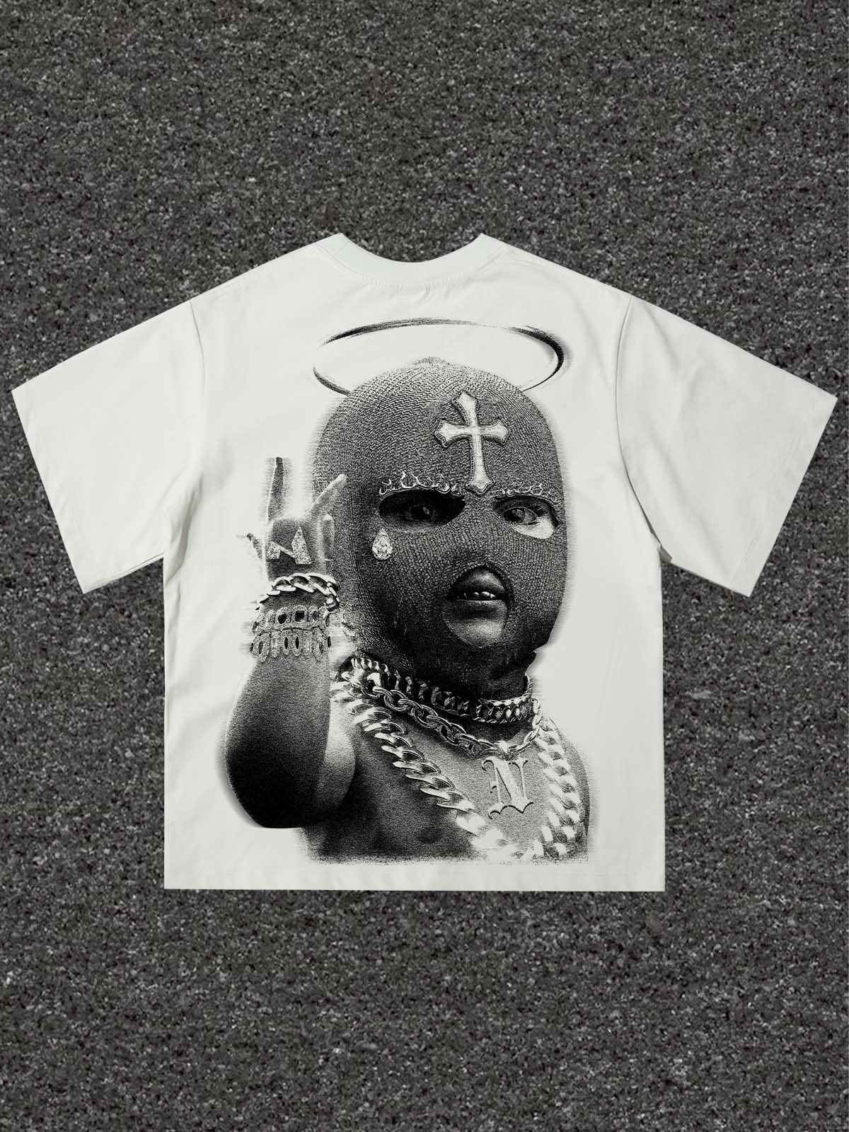 Quick-dry Sports T-shirt Balaclava Baby Double-sided Vintage Print