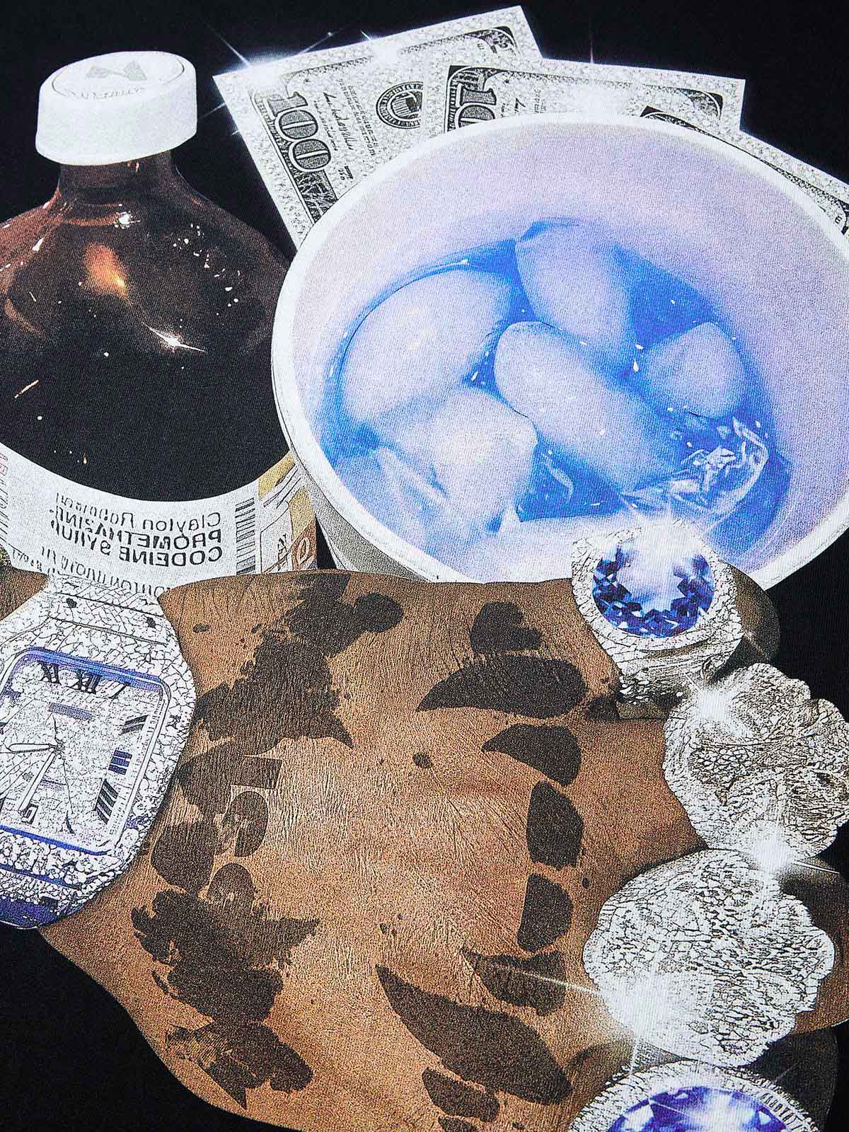 Sleepless Night Black Print T-shirt