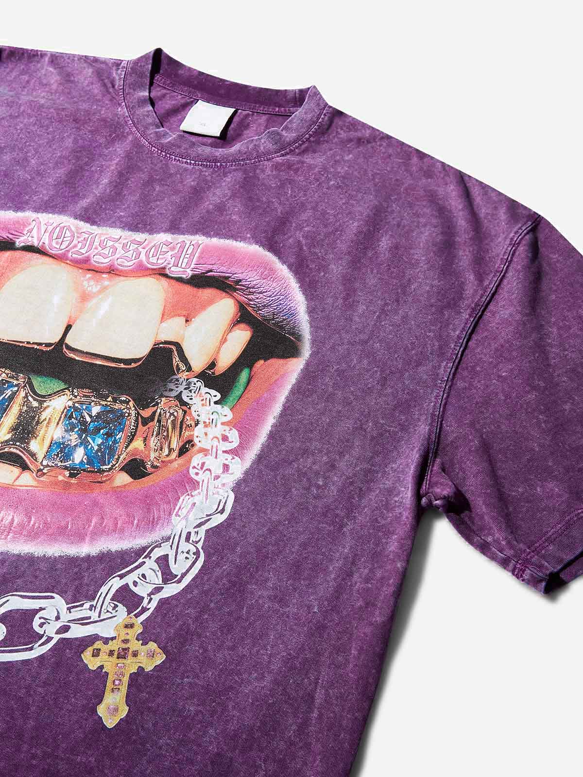 Artistic Grills Purple Washed Print T-shirt