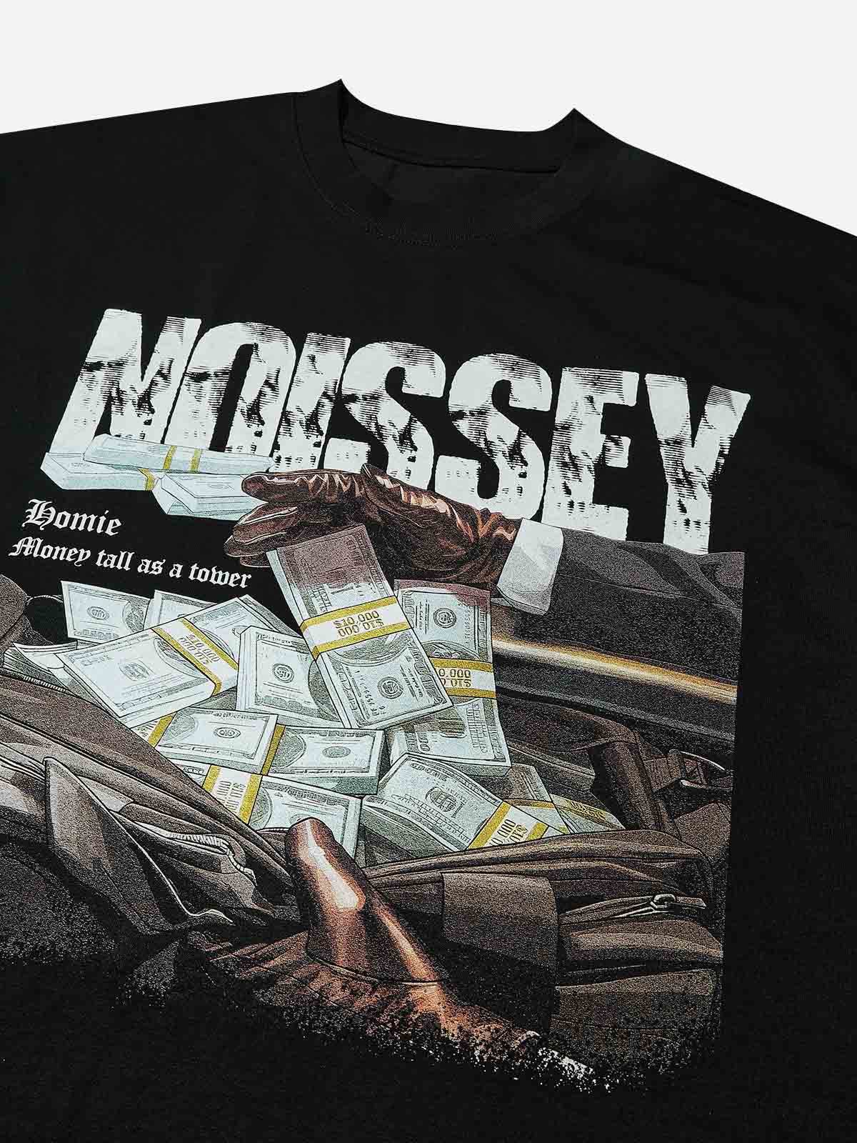 Boxy Oversized T-shirt - "Homie, Money Tall as a Tower" Print