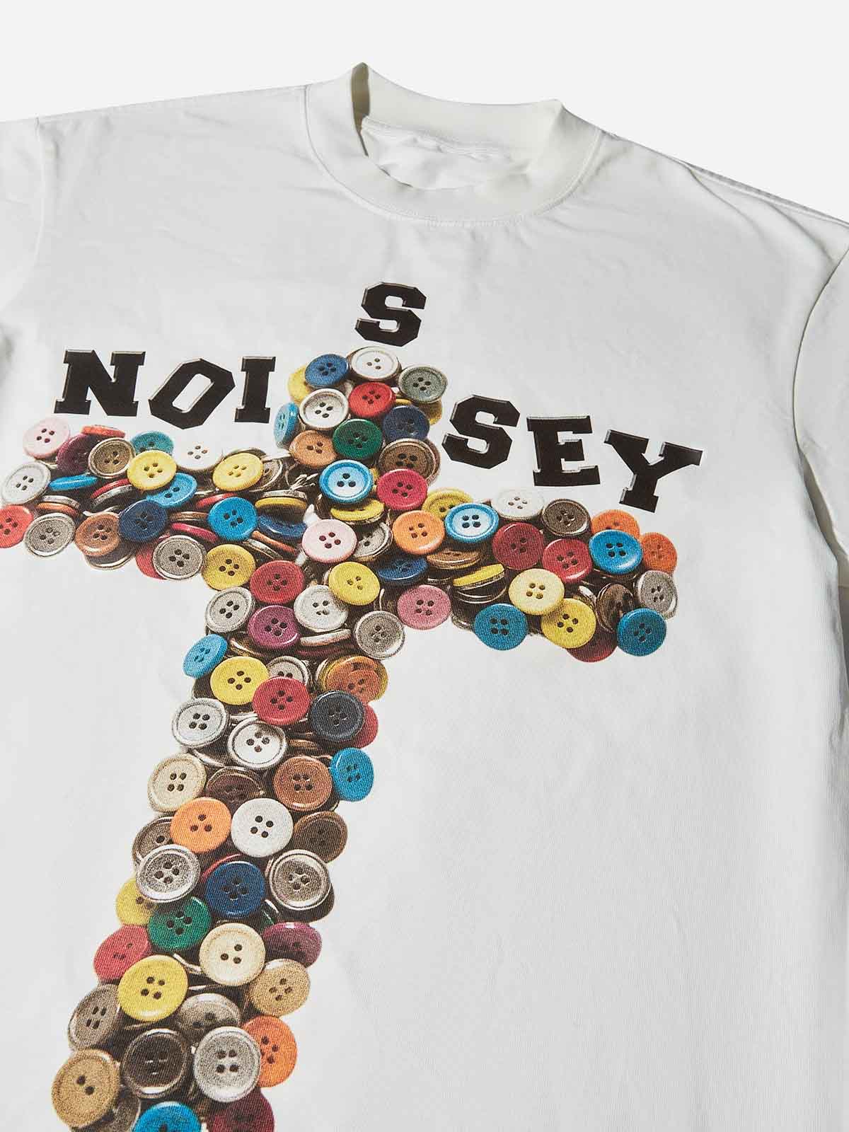 Button Cross Print T-shirt