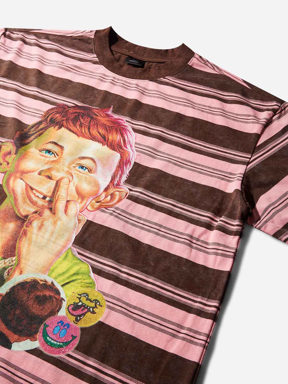 Bad Boy Hip-Hop Style Striped Print T-Shirt