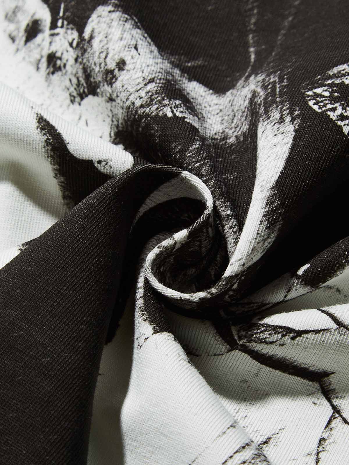 Sports T-shirt for Women with Black and White Balaclava Front & Back Print