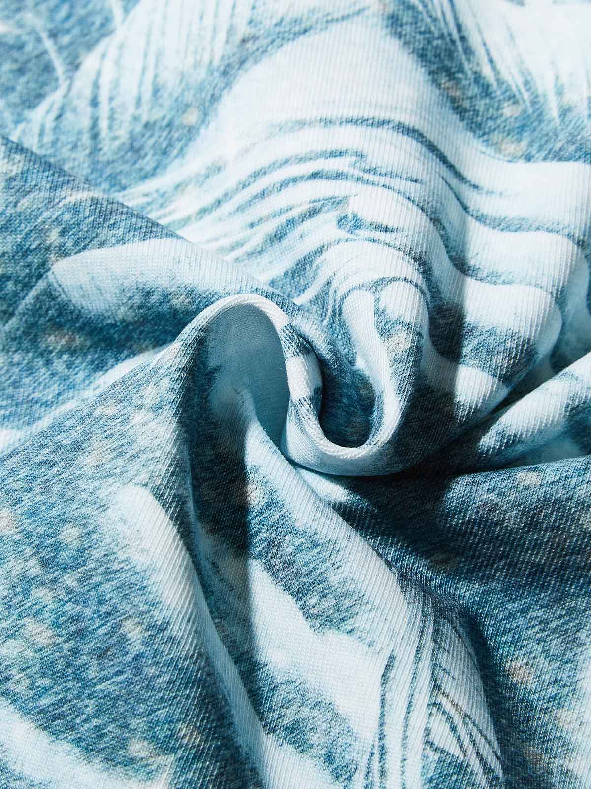 Boxy Oversized T-Shirt with Glittering Statue of Liberty Print