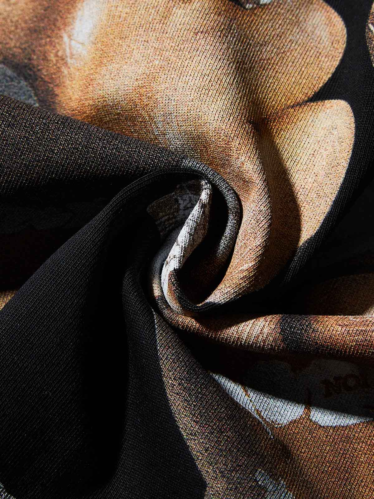 Oversized Batwing T-shirt with "Control power with Both Hands" Print