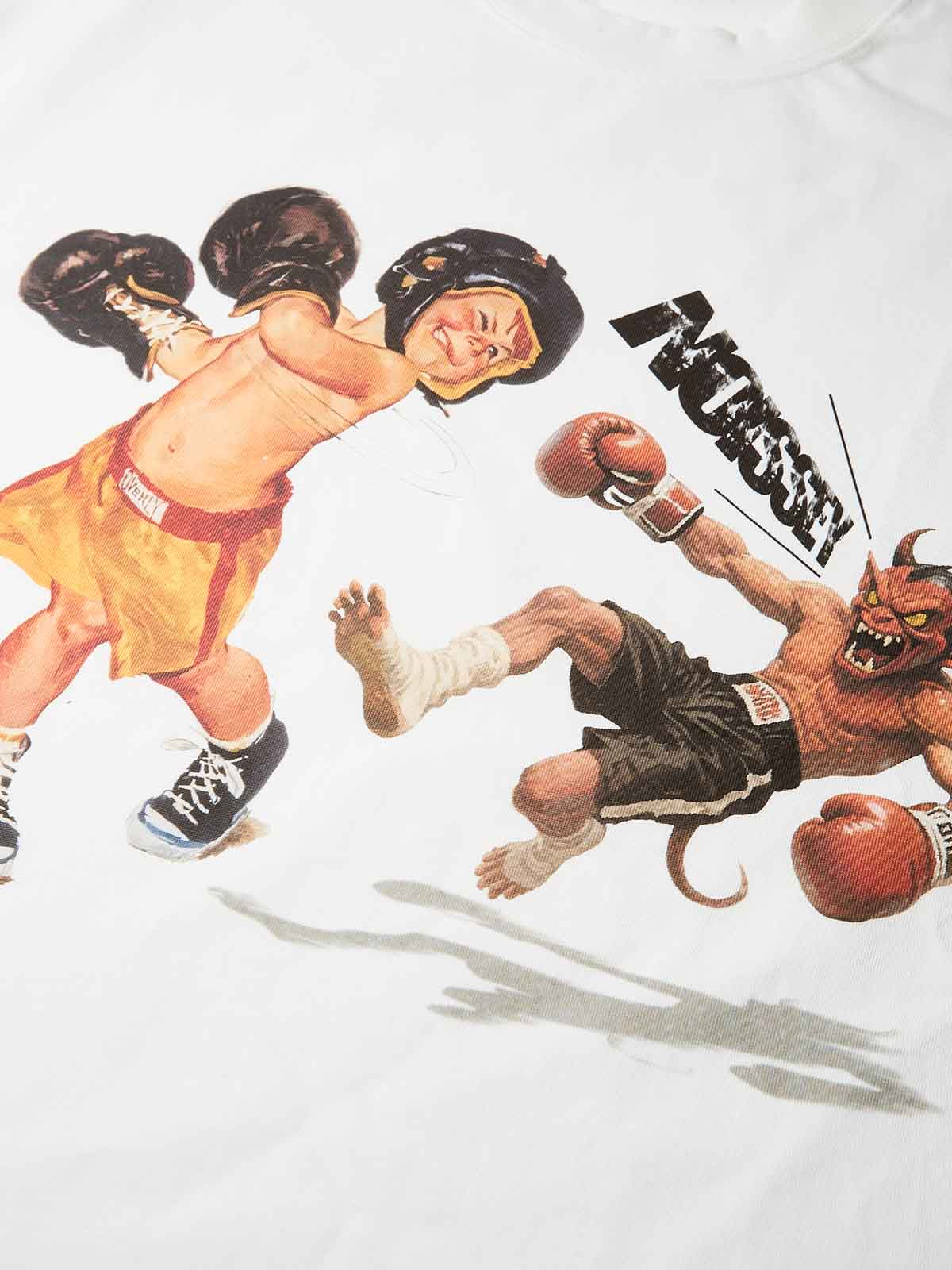 Boxy Oversized T-Shirt "One Punch!" Retro Illustration Print