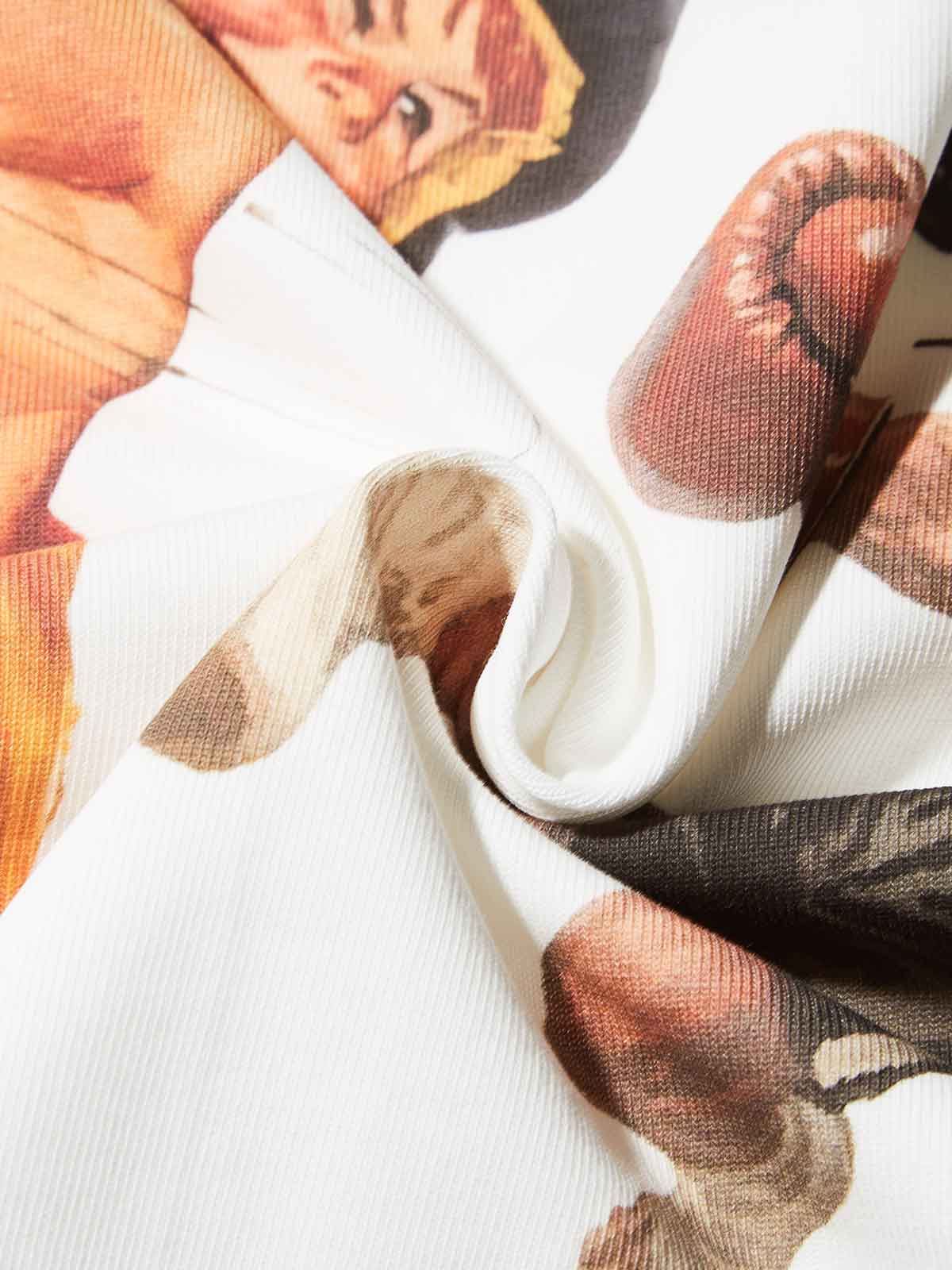 Boxy Oversized T-Shirt "One Punch!" Retro Illustration Print