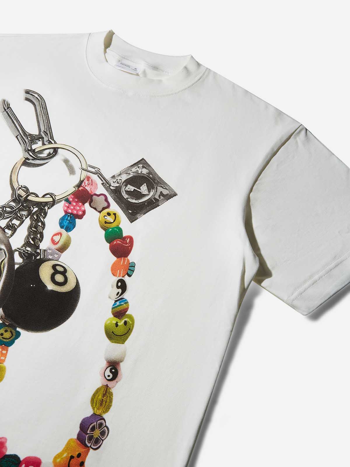 Y2K-Tamagotchi Vintage Keychain Print T-shirt