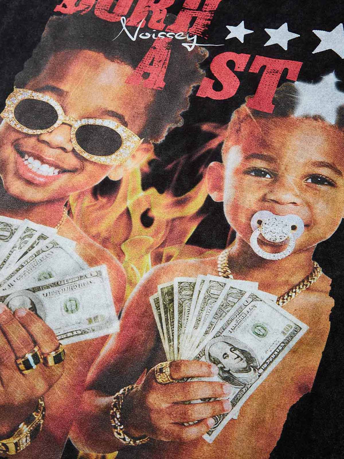 "Born a star" Washed Print T-shirt