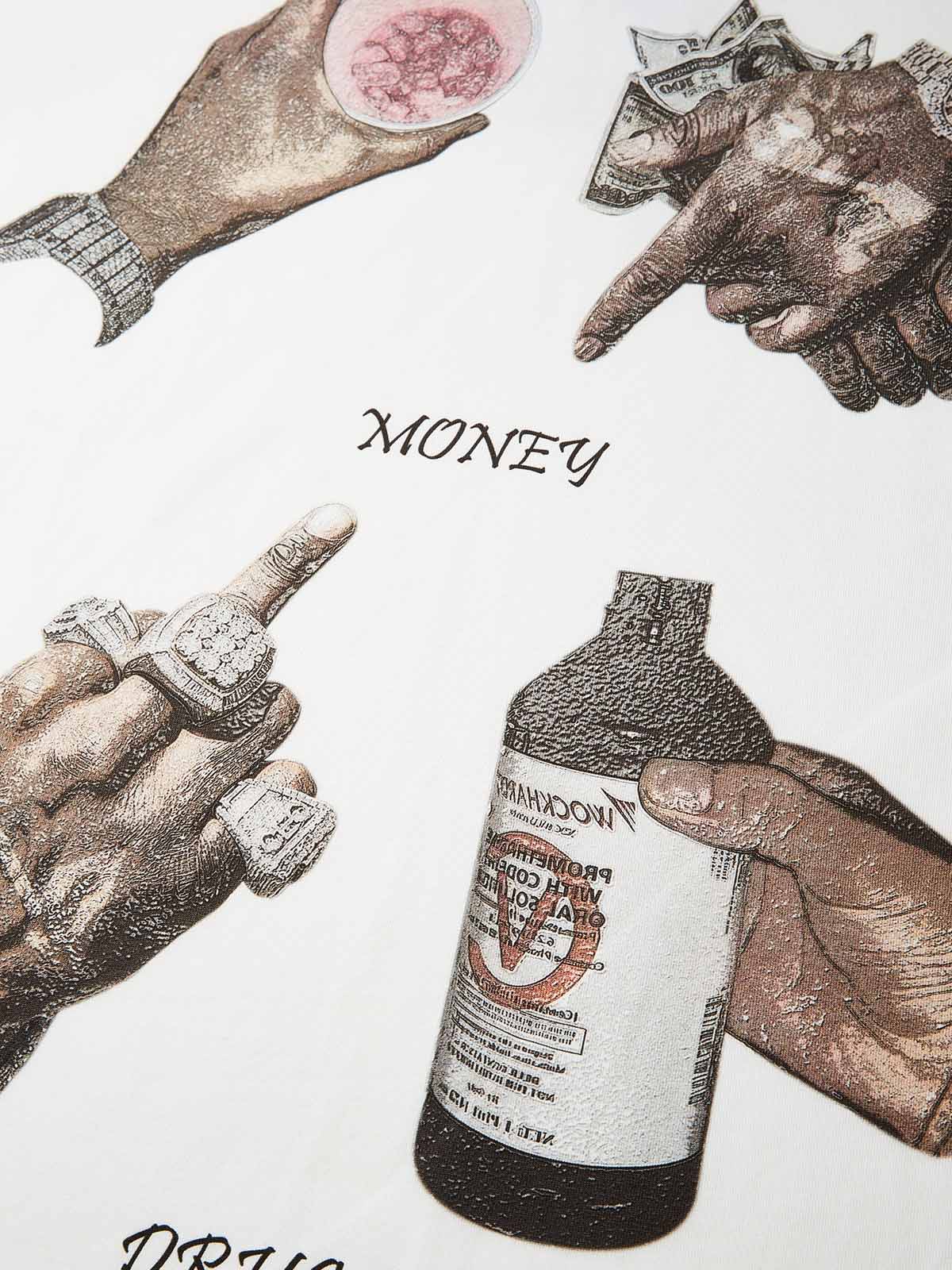 Boxy Oversized T-shirt with Gesture Slogan Print