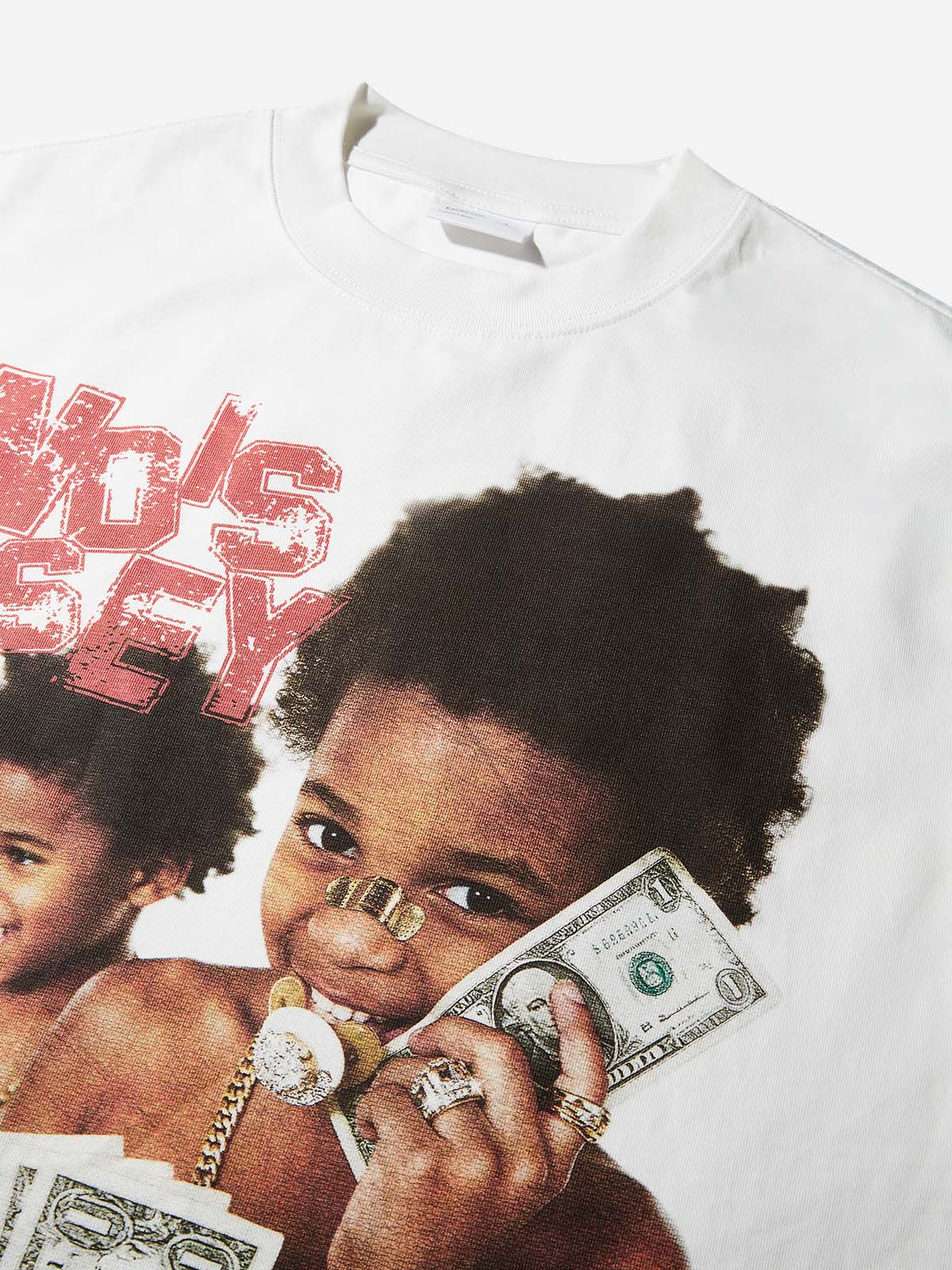 Money & Kids Vintage Print T-shirt