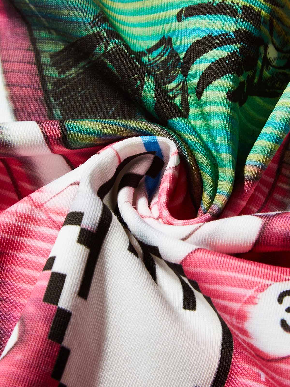 3D Pink Pager Retro Print Boxy Oversized T-shirt