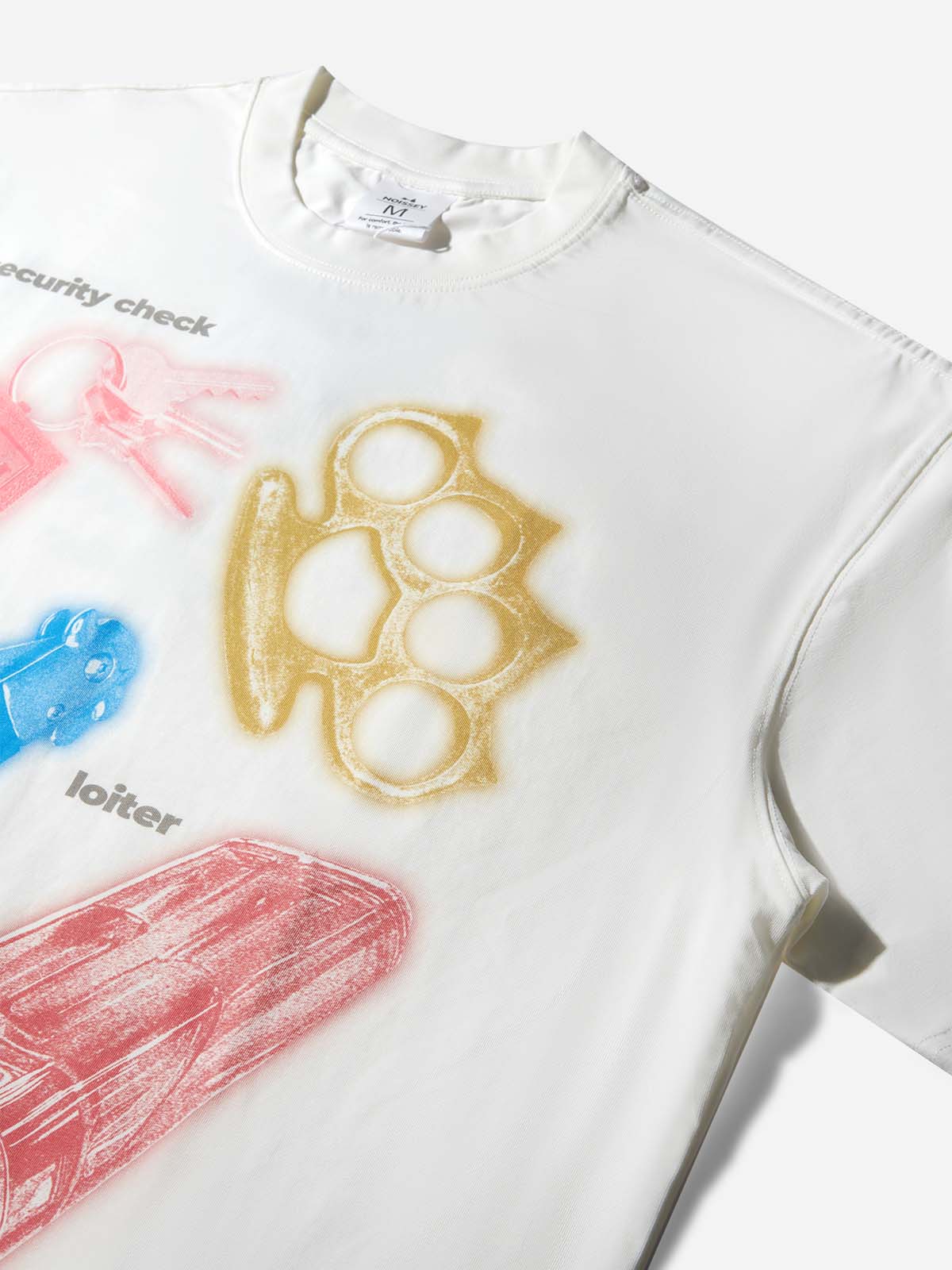 "SECURITY CHECK" Double-Sided Print Boxy Oversized T-Shirt