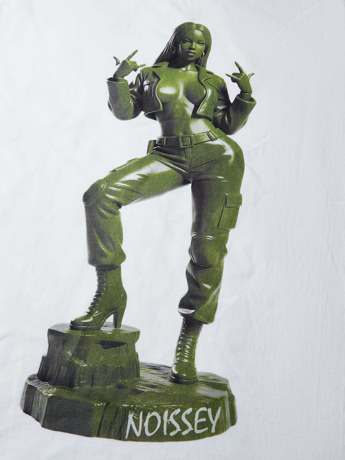 Green Toy Soldier Female Sculpture Print T-shirt