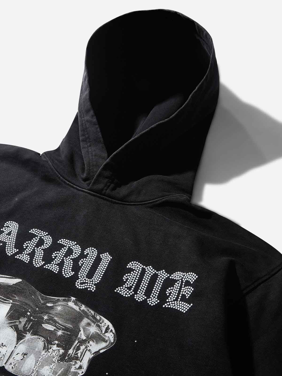 MARRY ME Black Washed Hoodie