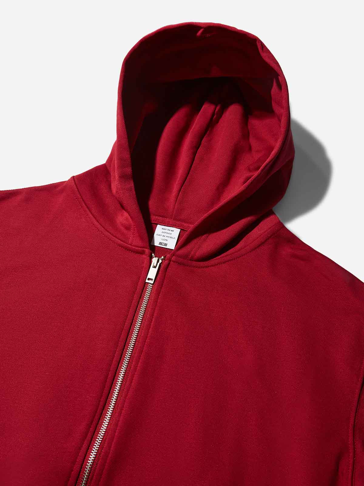 The Virgin Mary and Her Diamond-Robed Print Red Hoodie