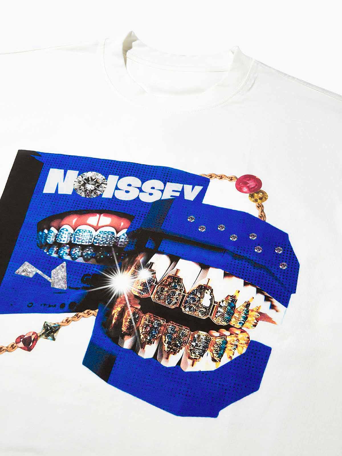 Klein Blue Lego Brick Grills Print Boxy Oversized T-shirt