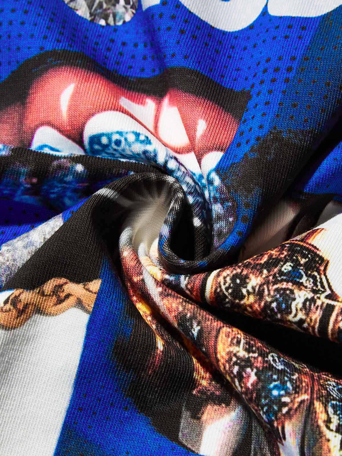 Klein Blue Lego Brick Grills Print Boxy Oversized T-shirt