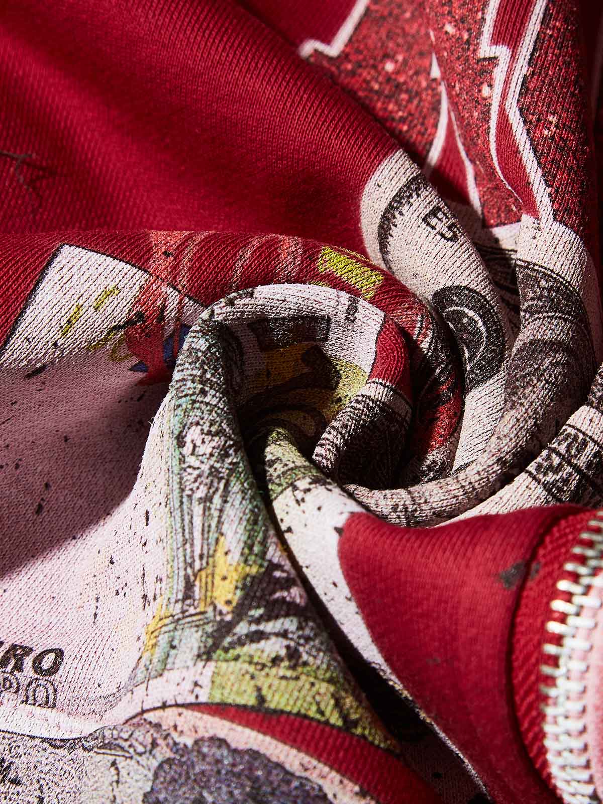 Own Noissey Own Money Glittering Red Print Hoodie