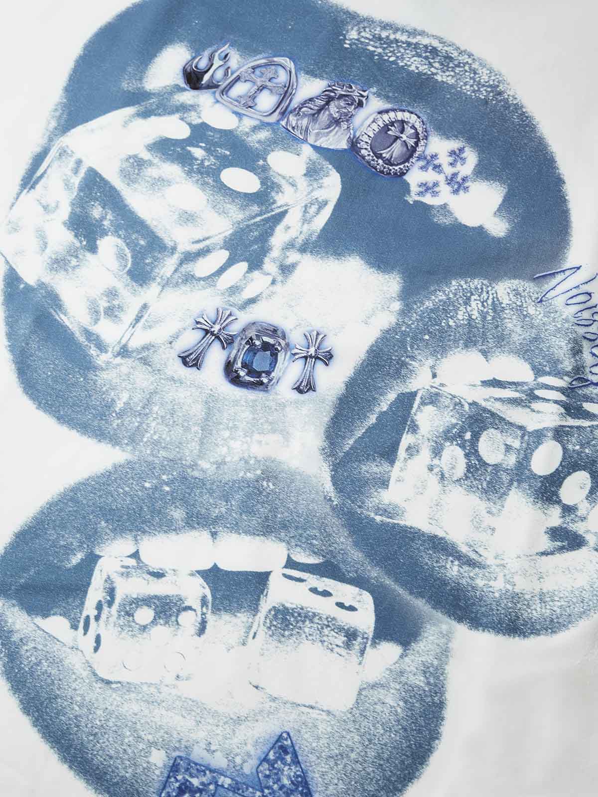 Blue Screen Grills Print Boxy Oversized T-shirt