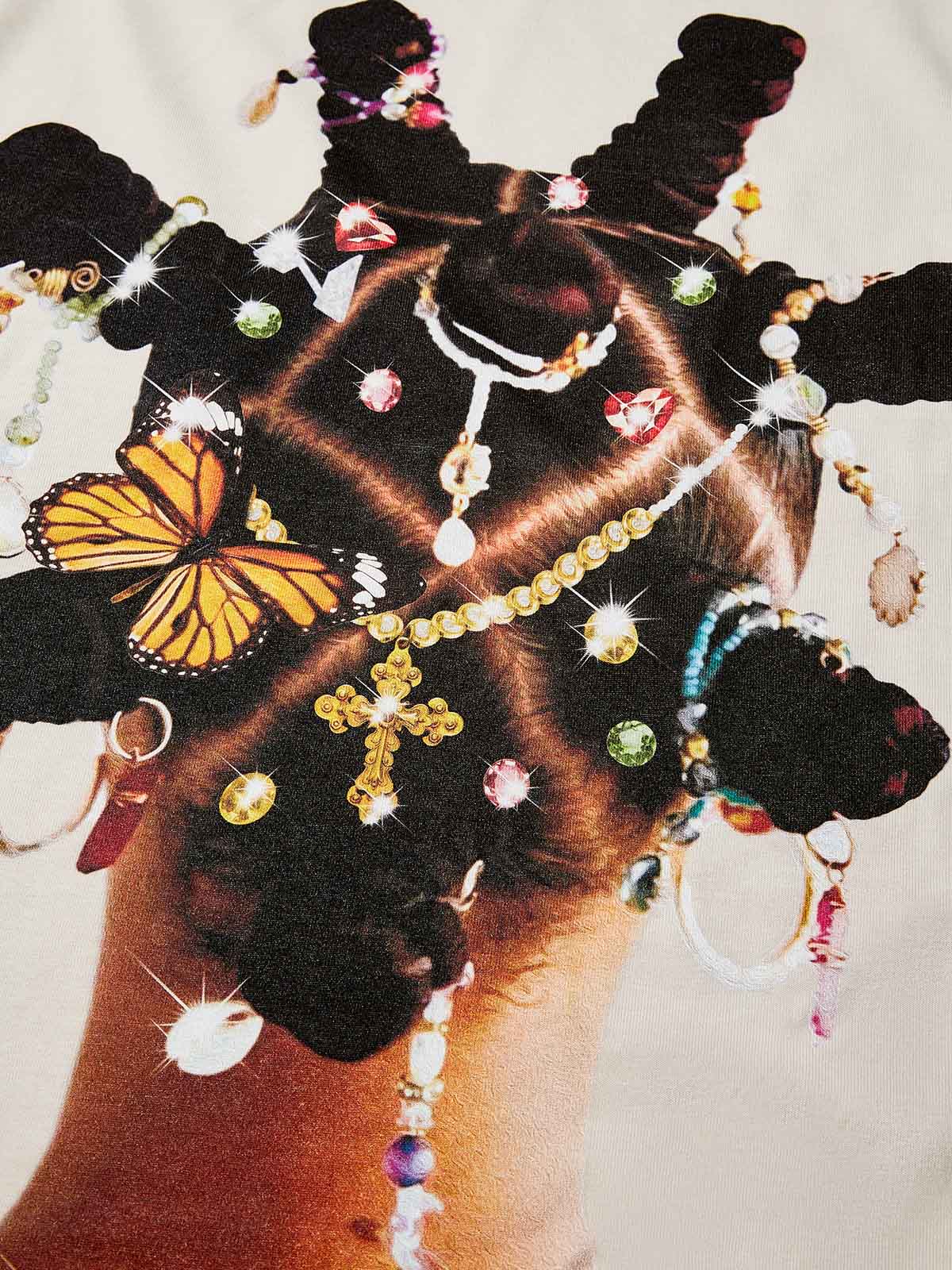 Girly Braided Diamond Art Preppy Print T-shirt