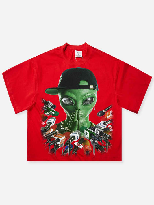 Boxy Oversized T-shirt "Alien Says: NO TALK"