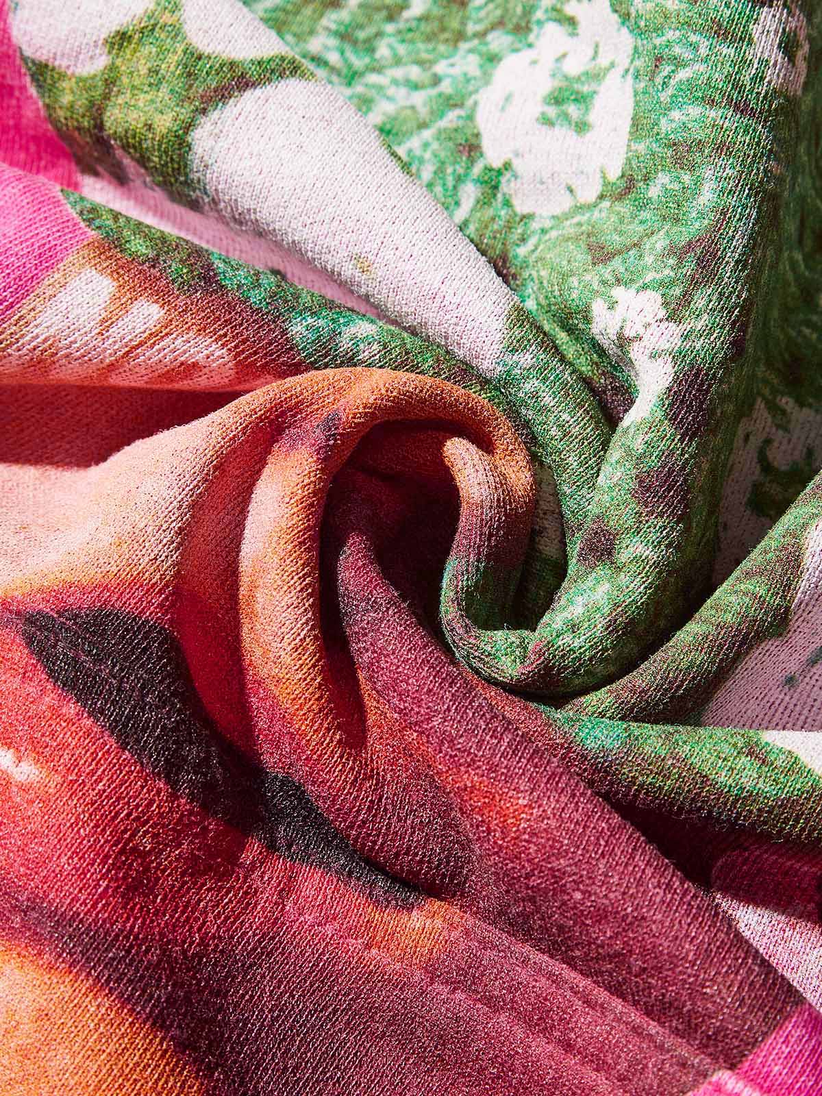 Dopamine Kitty Cap Pink Gradient Print Hoodie