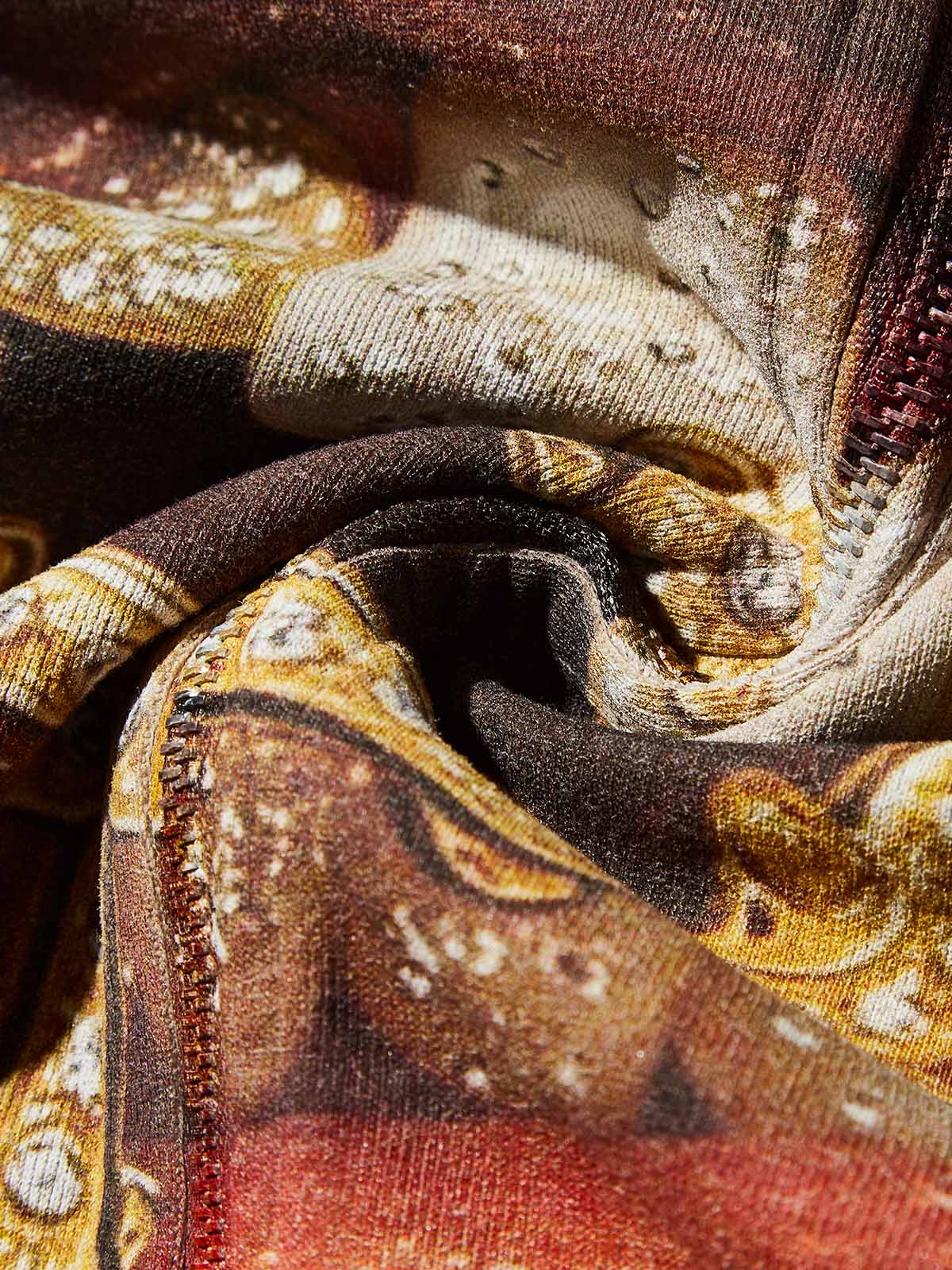 Gold Diamond Ring and Mask Culture Lip Print Hoodie