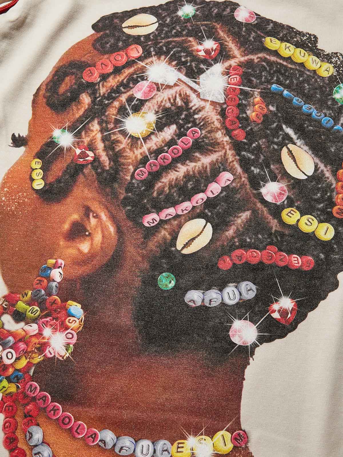 Friendship bracelet accessories braided girl print preppy style T-shirt