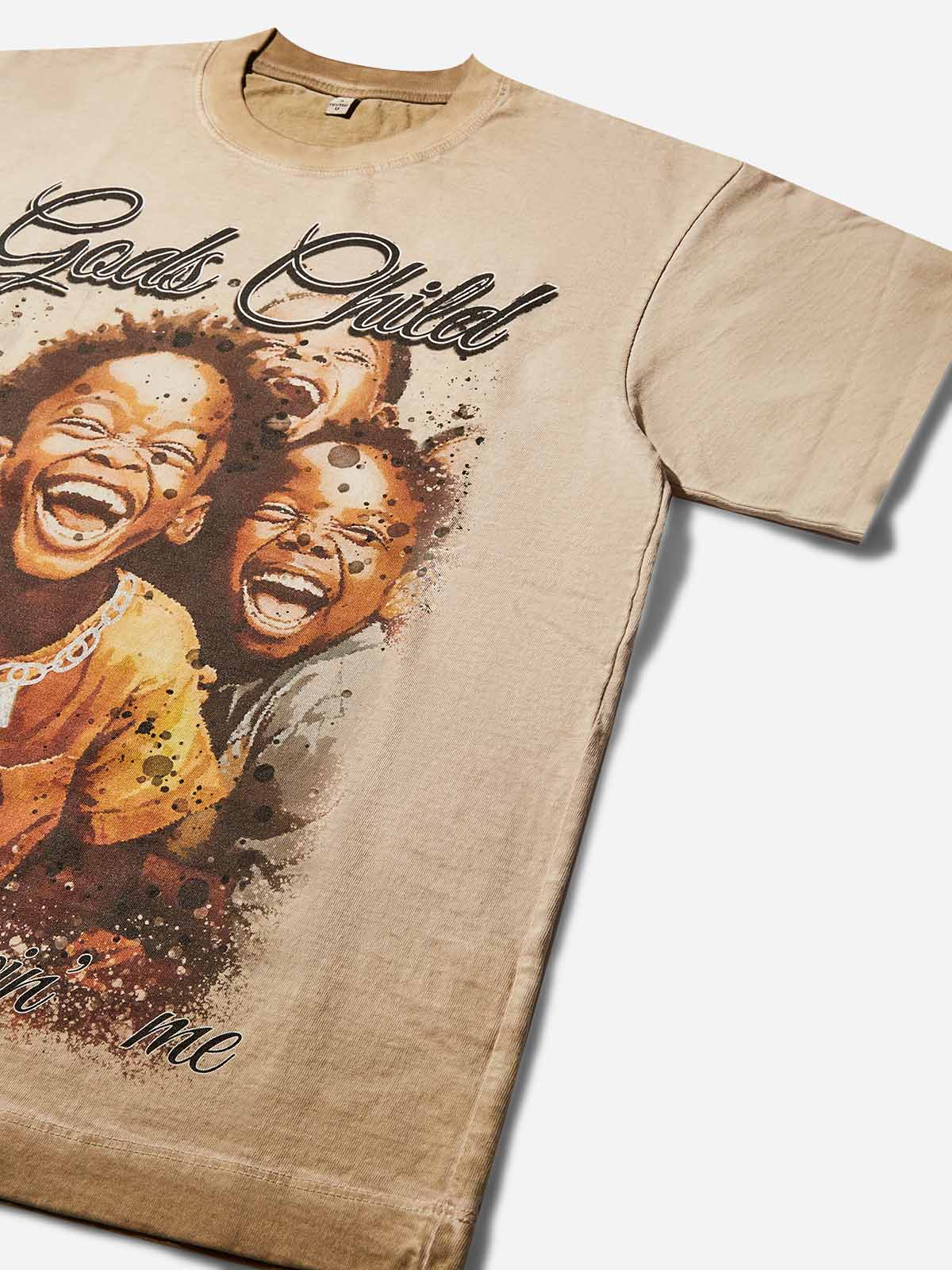 GOD'S CHILD Gradient Wash Print T-shirt